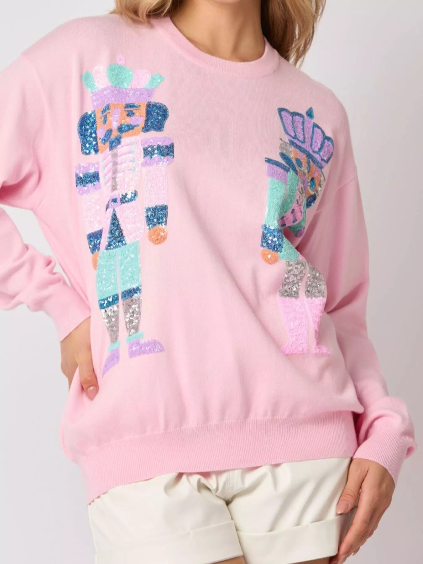 Sequined Nutcracker Long Sleeve Sweatshirt - MAD RUFFI
