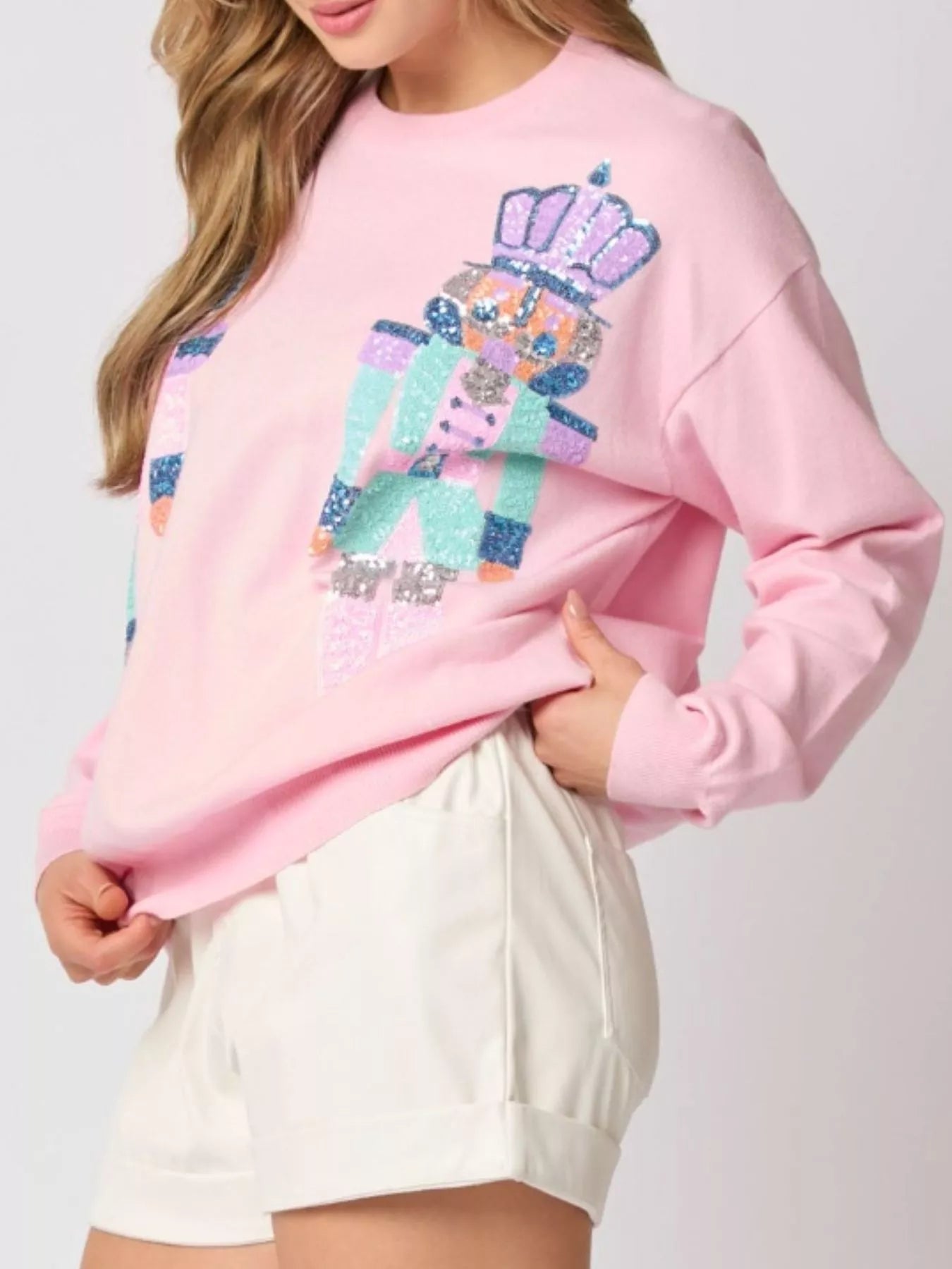 Sequined Nutcracker Long Sleeve Sweatshirt - MAD RUFFI