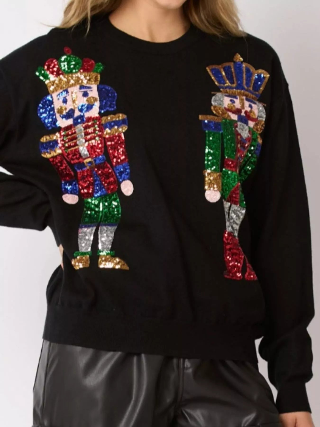 Sequined Nutcracker Long Sleeve Sweatshirt - MAD RUFFI