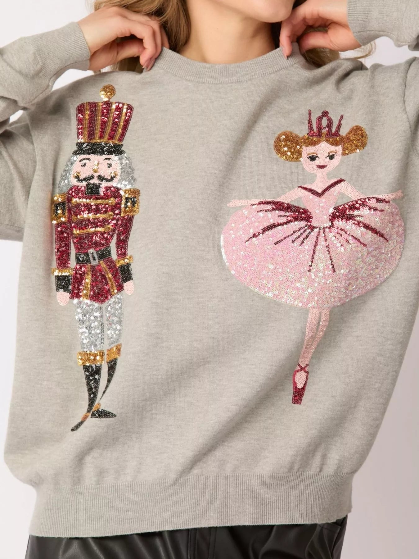 Sequined Nutcracker Long Sleeve Sweatshirt - MAD RUFFI
