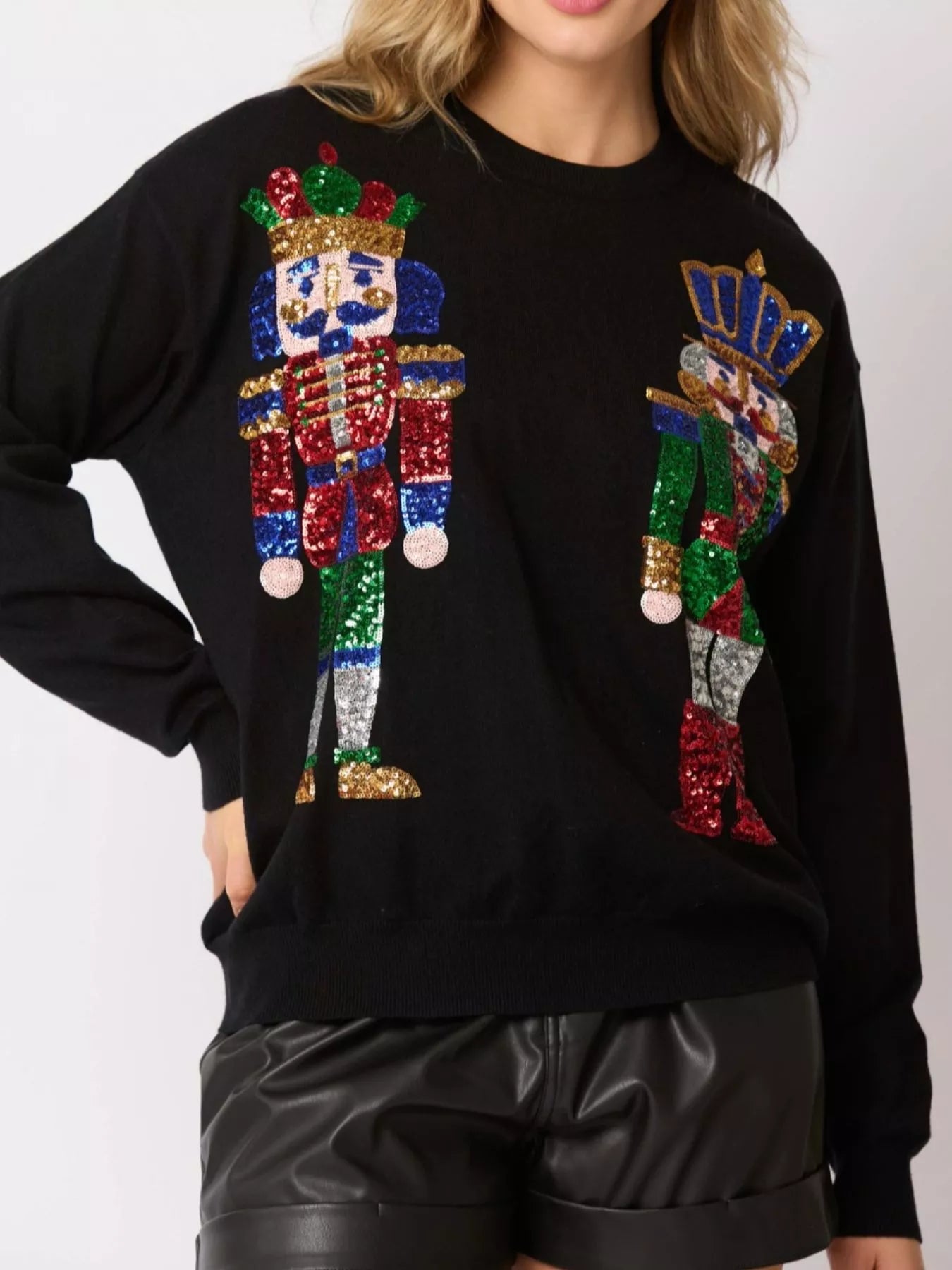 Sequined Nutcracker Long Sleeve Sweatshirt - MAD RUFFI
