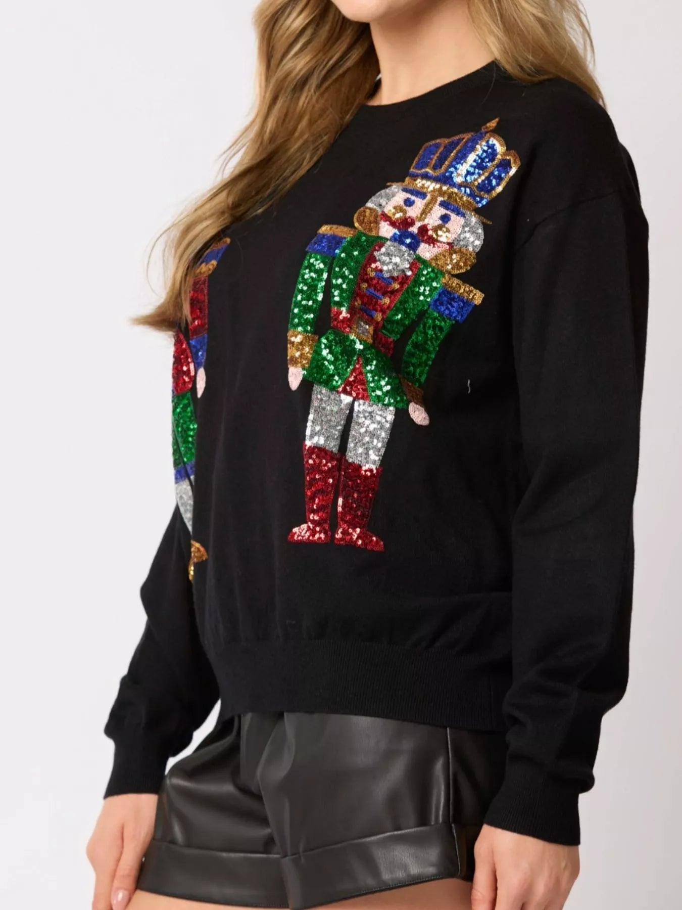 Sequined Nutcracker Long Sleeve Sweatshirt - MAD RUFFI