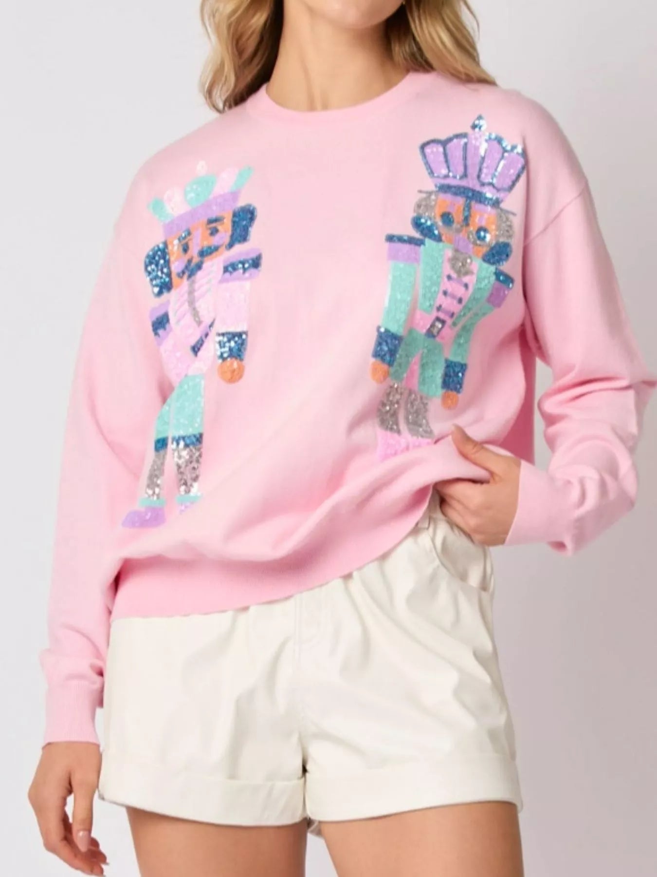 Sequined Nutcracker Long Sleeve Sweatshirt - MAD RUFFI