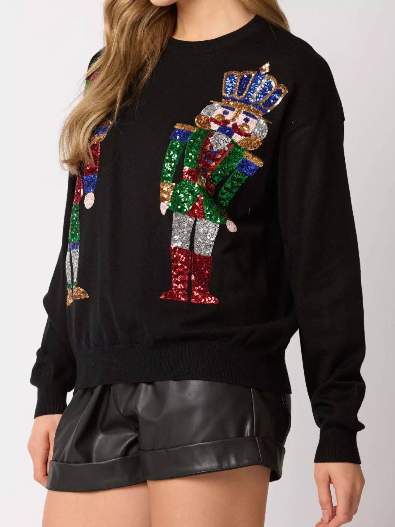 Sequined Nutcracker Long Sleeve Sweatshirt - MAD RUFFI