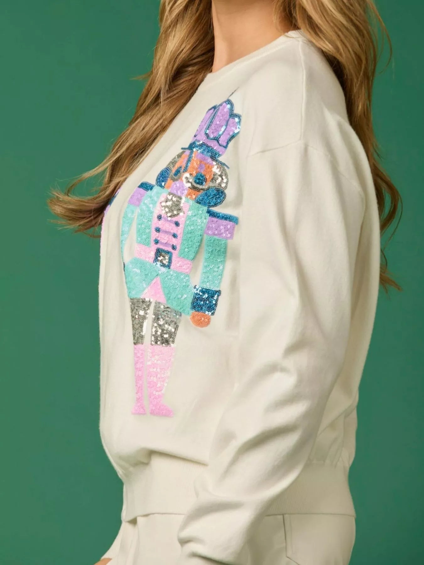 Sequined Nutcracker Long Sleeve Sweatshirt - MAD RUFFI