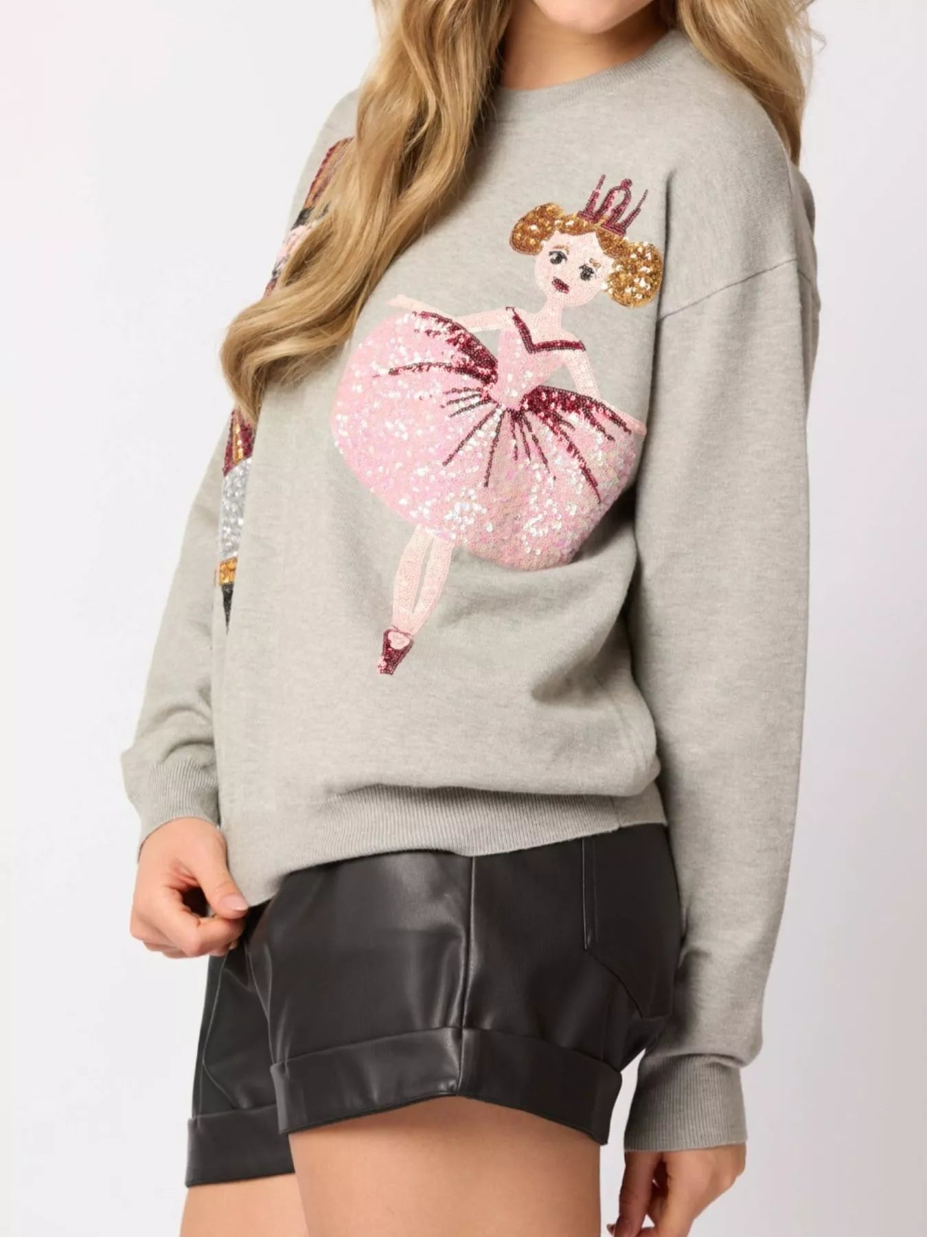 Sequined Nutcracker Long Sleeve Sweatshirt - MAD RUFFI