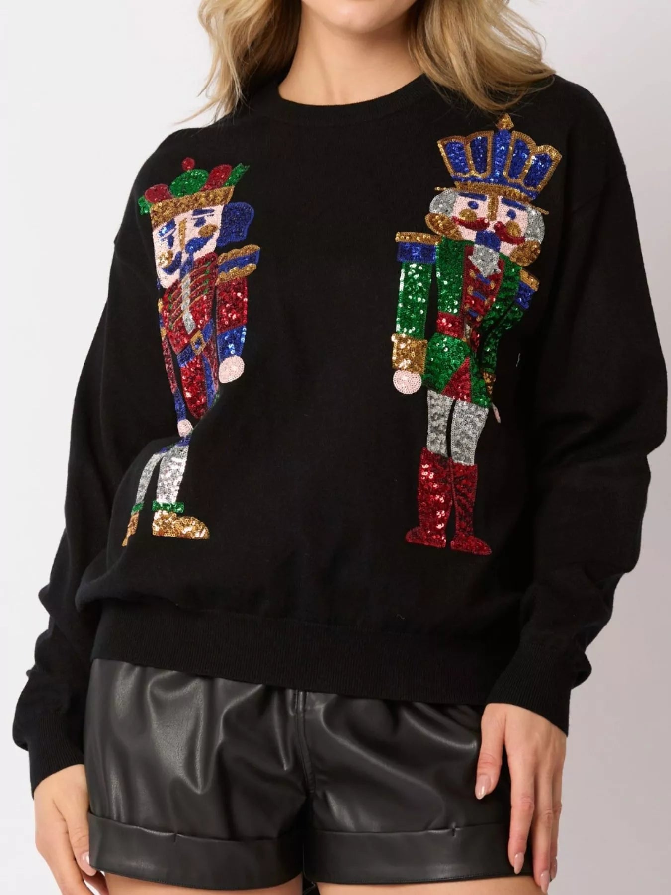 Sequined Nutcracker Long Sleeve Sweatshirt - MAD RUFFI