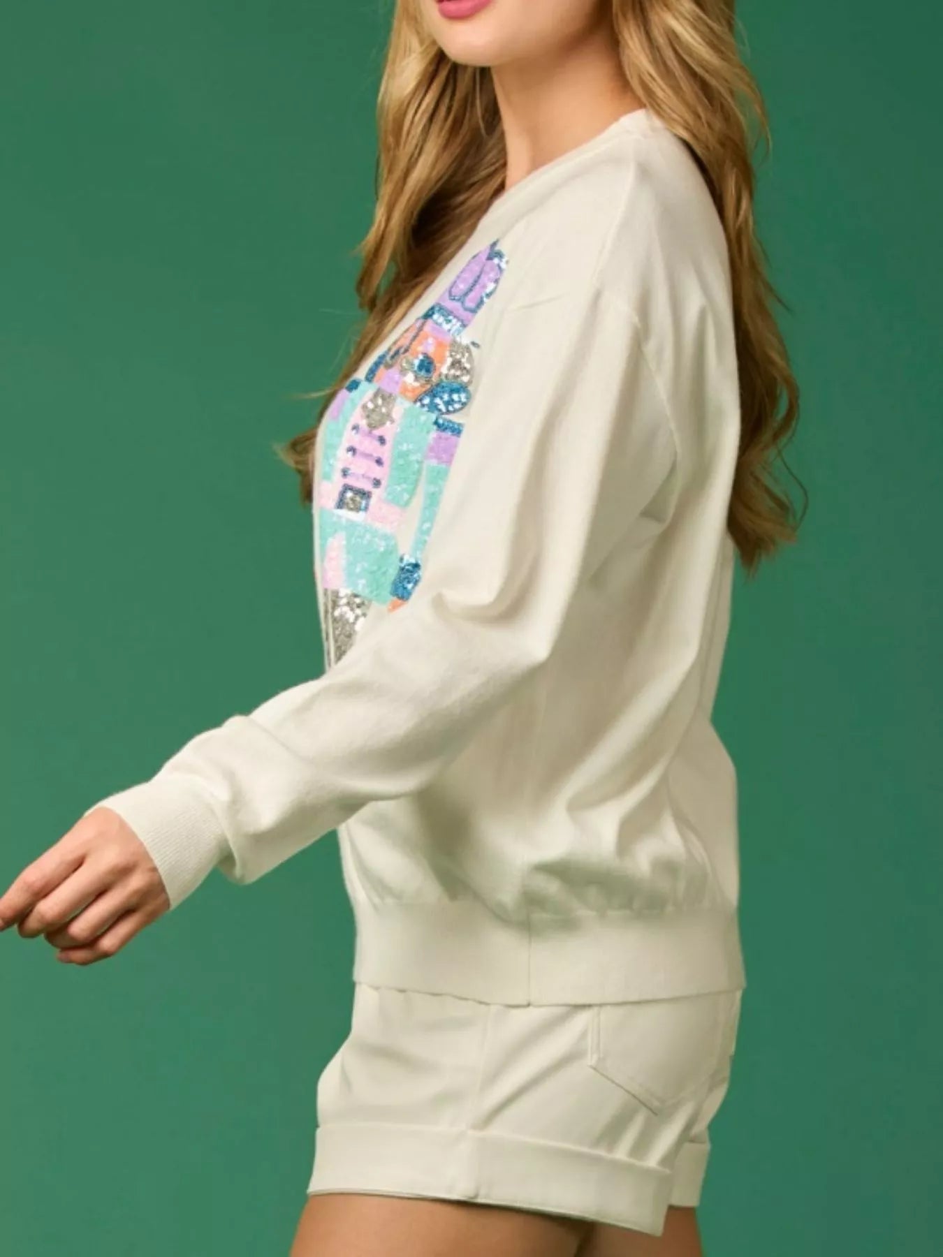 Sequined Nutcracker Long Sleeve Sweatshirt - MAD RUFFI