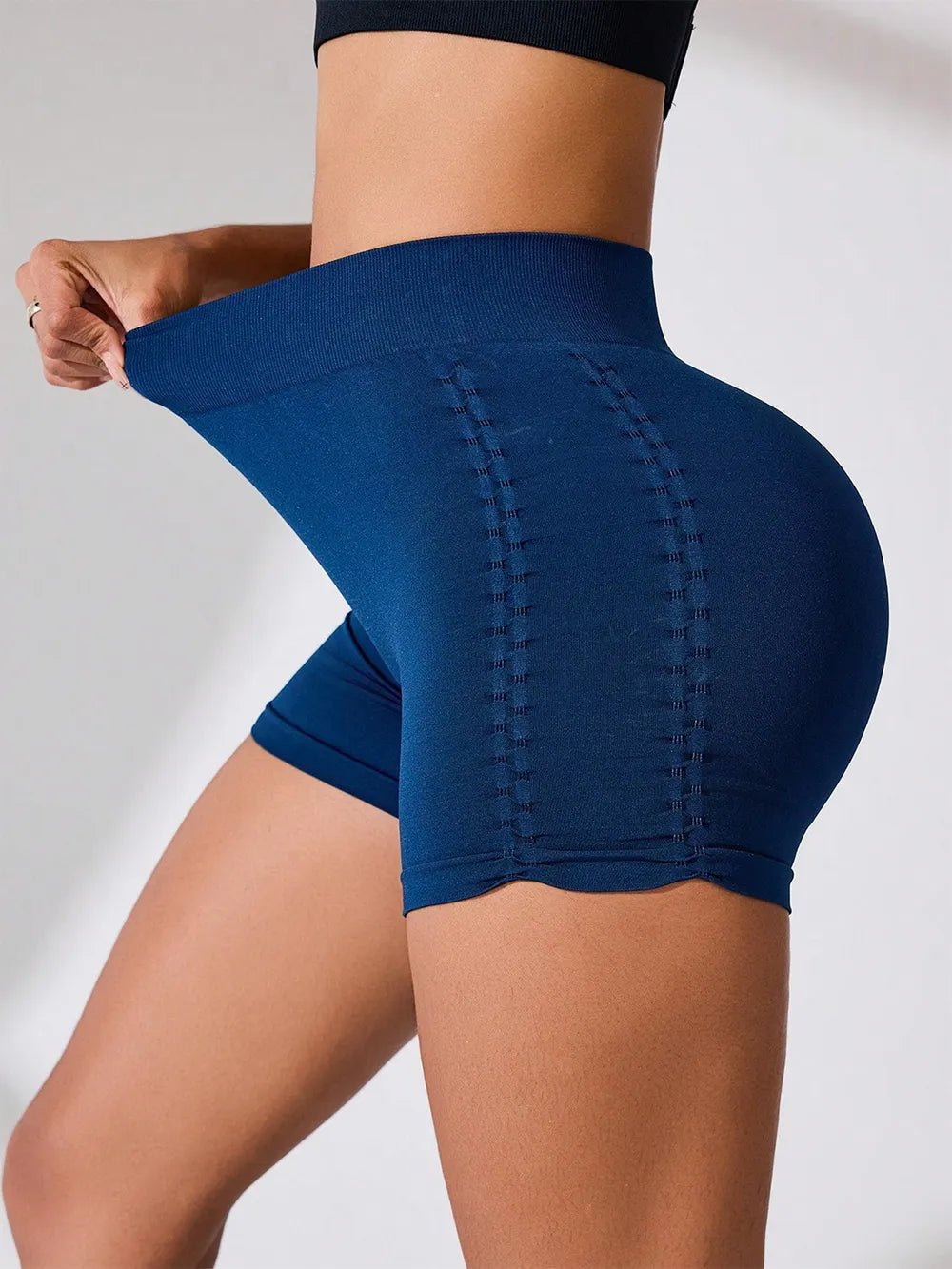 Side Ruched High Rise Active Shorts - MAD RUFFI