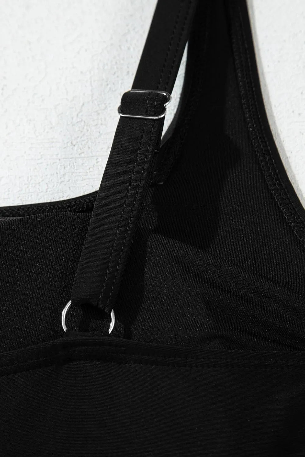 Side Tied Waist Square Neck Adjustable Straps A - line One Piece Swim Dress - MAD RUFFI