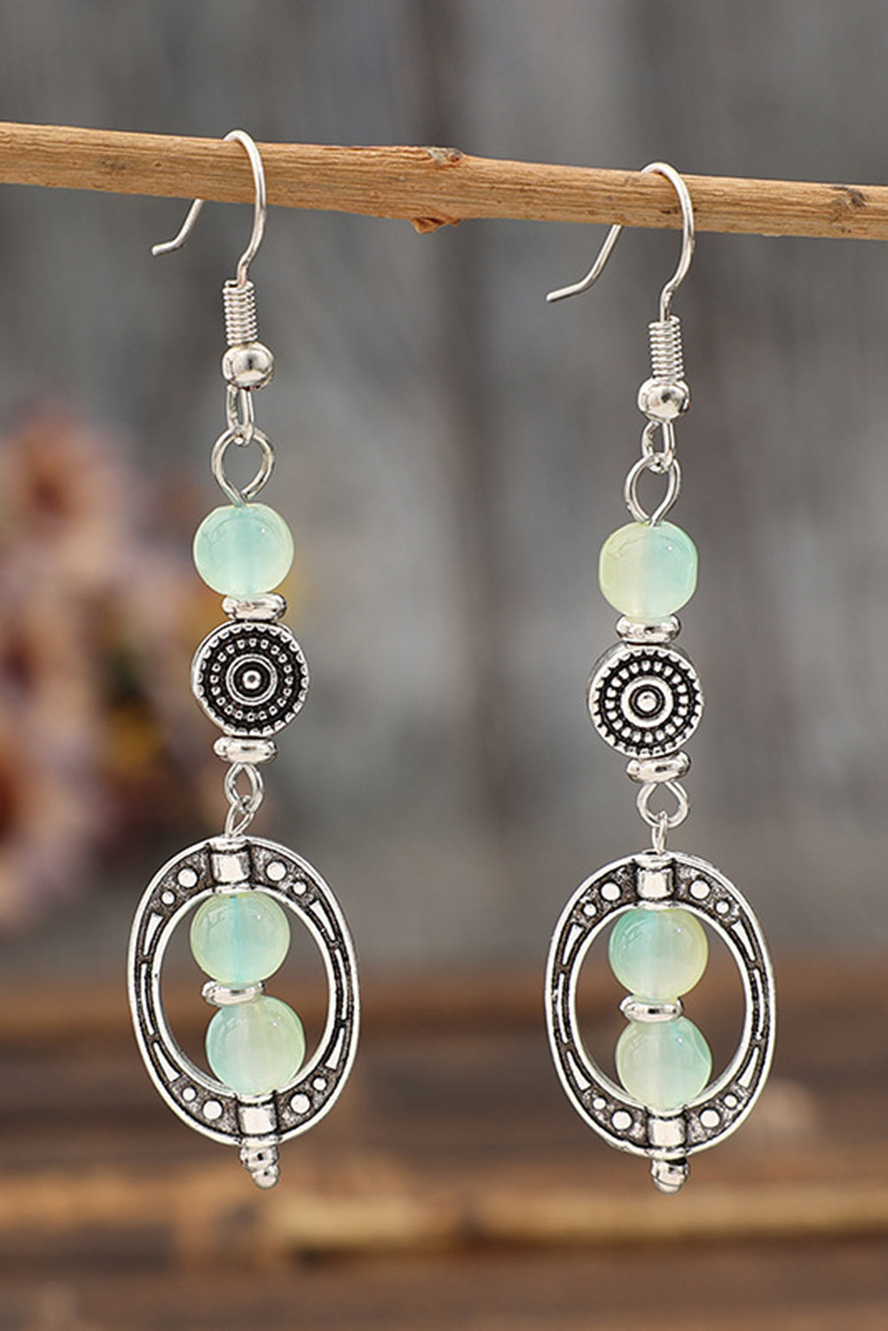 Silvery Boho Style Beaded Dangle Earrings - MAD RUFFI