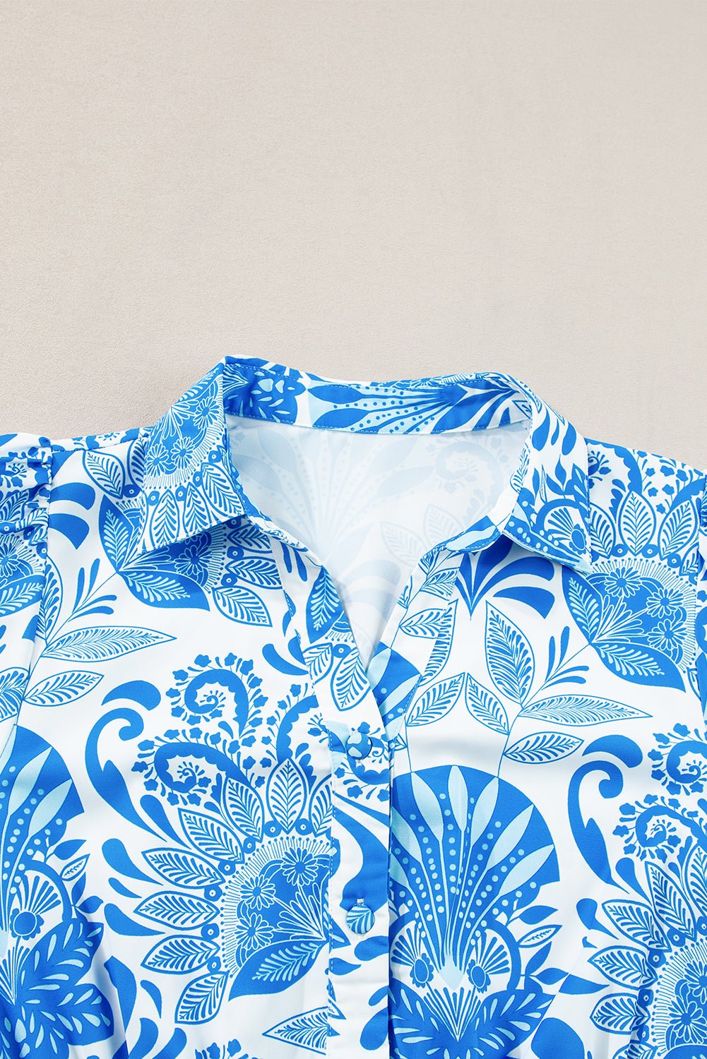 Sky Blue Boho Floral Print Frill Tiered Mini Dress - MAD RUFFI