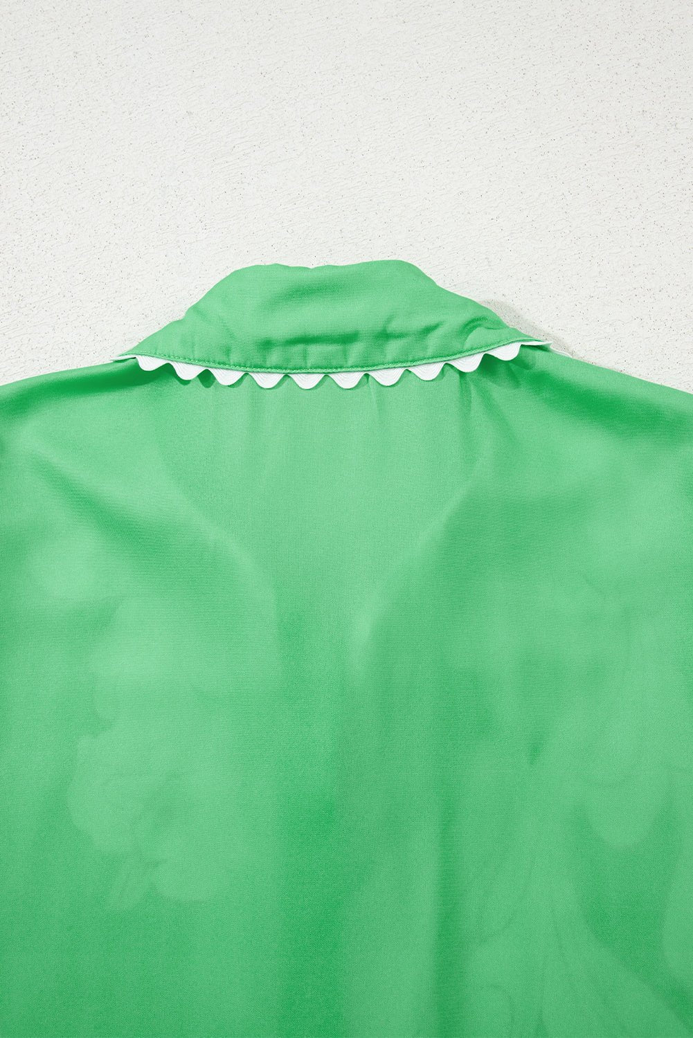 Sky Blue Floral Print Ric Rac Trim Puff Sleeve Button Up Shirt - MAD RUFFI