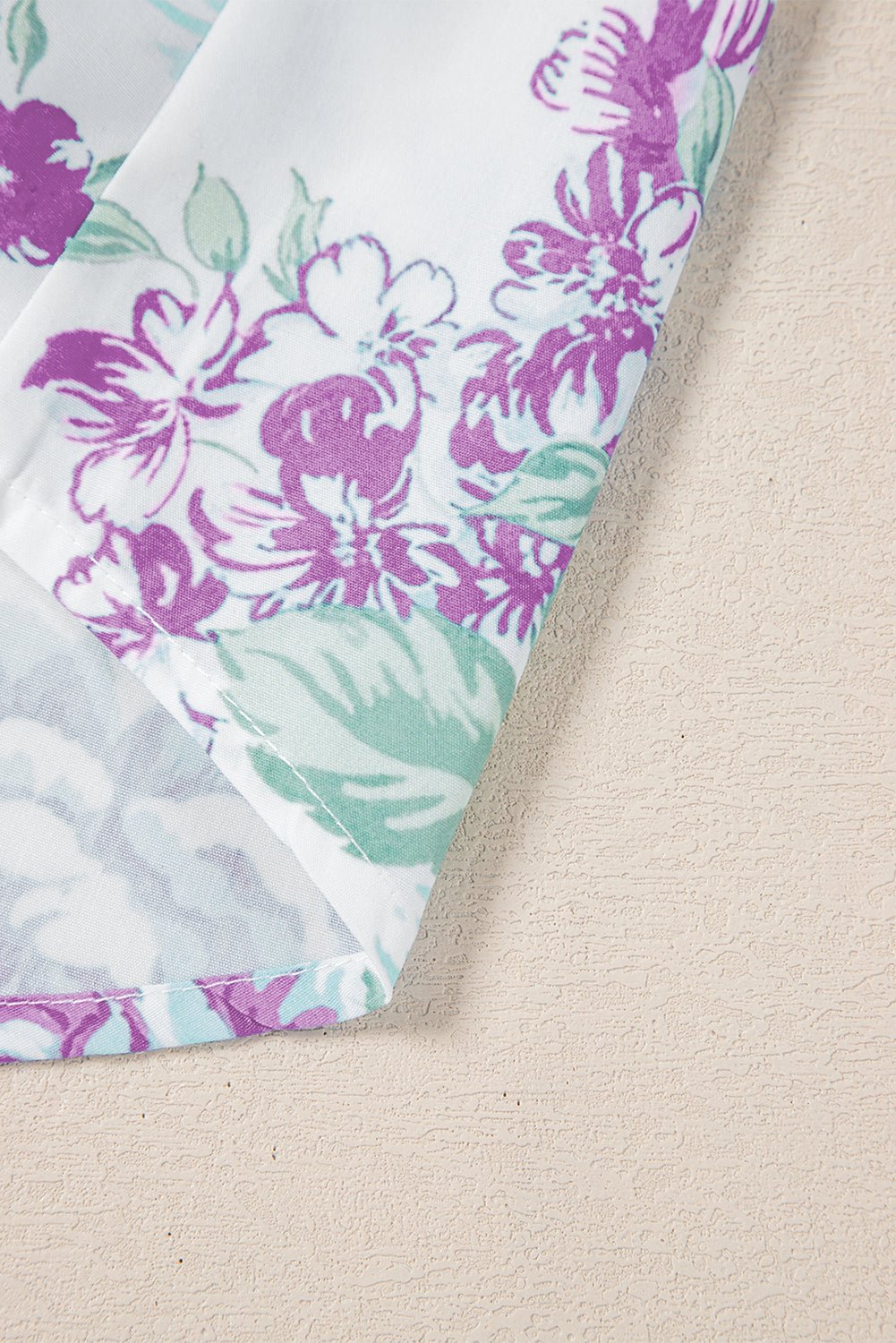 Sky Blue Floral Print Ruffle Sleeve Frill Shirt - MAD RUFFI