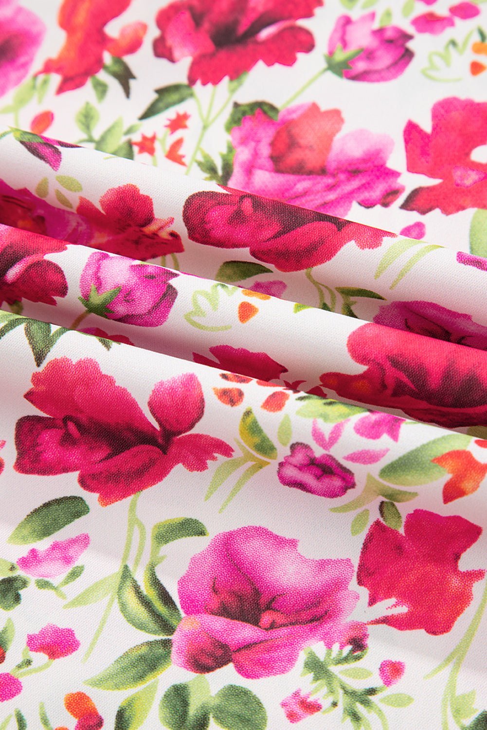 Sky Blue Floral Print Striped Patchwork Collared Blouse - MAD RUFFI