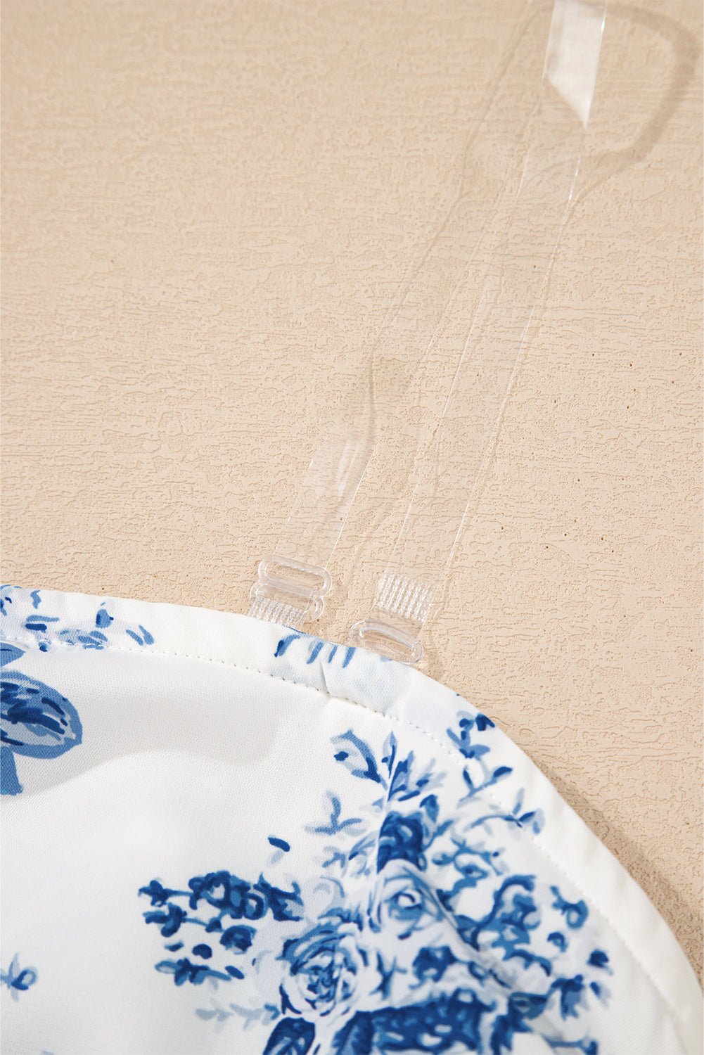 Sky Blue Floral Print Zipped Back Knot Waist Ruffle Hem Romper - MAD RUFFI