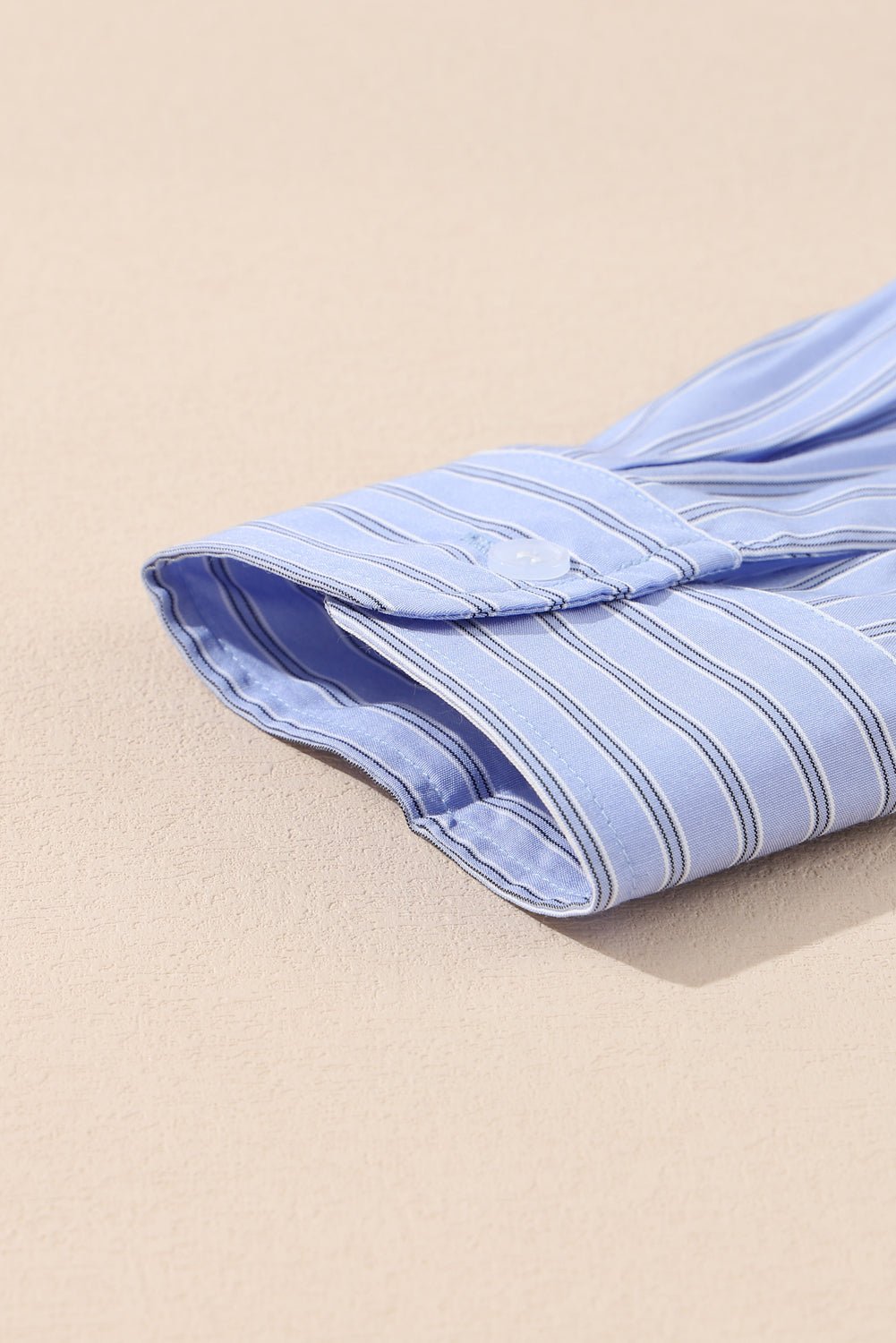 Sky Blue Stripe Button Up Oversized Casual Shirt - MAD RUFFI