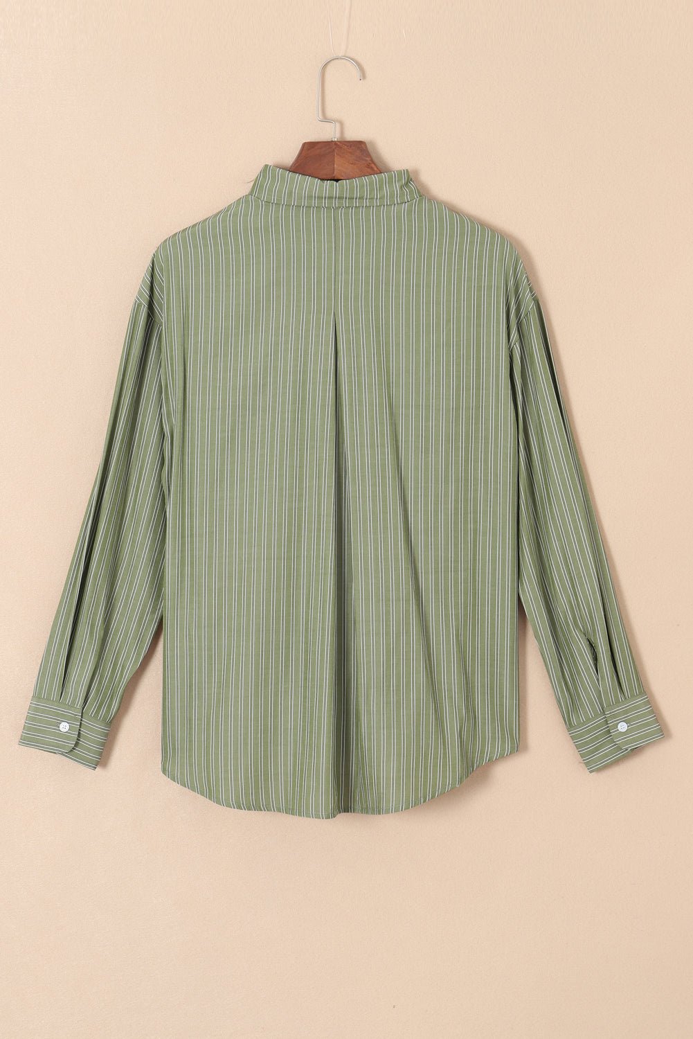 Sky Blue Stripe Button Up Oversized Casual Shirt - MAD RUFFI