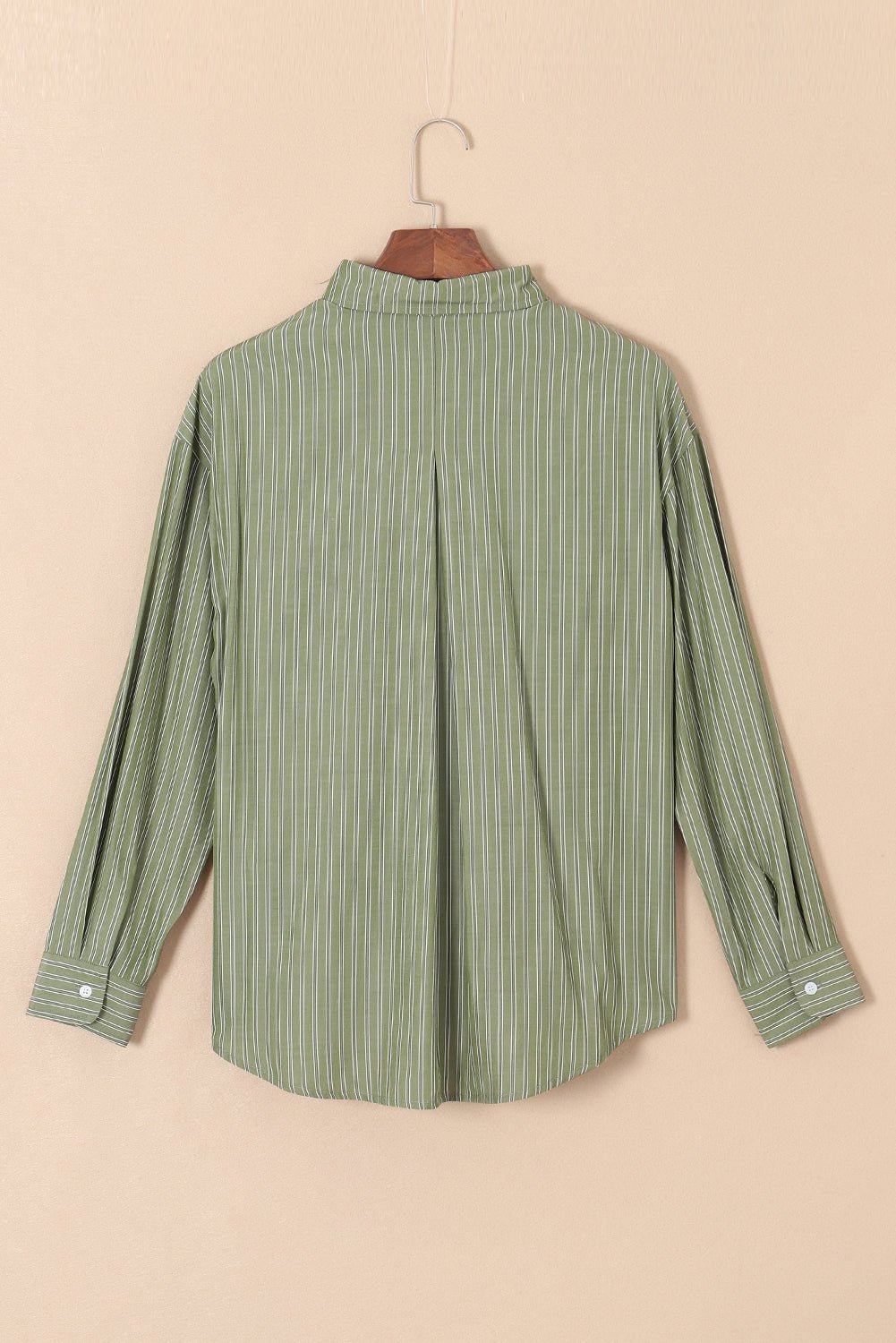 Sky Blue Stripe Button Up Oversized Casual Shirt - MAD RUFFI