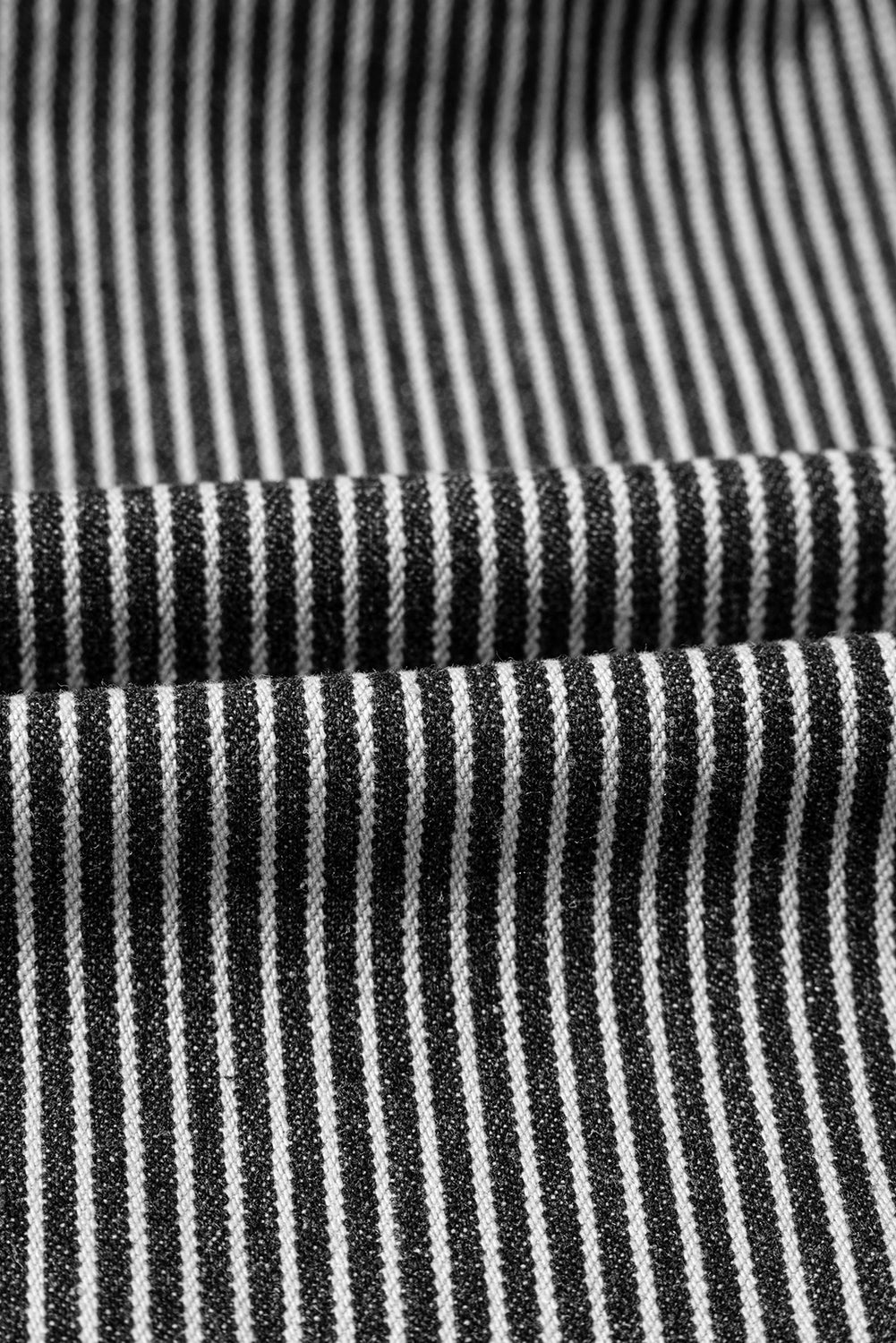 Sky Blue Stripe Washed Oversized Pocketed Denim Jacket - MAD RUFFI