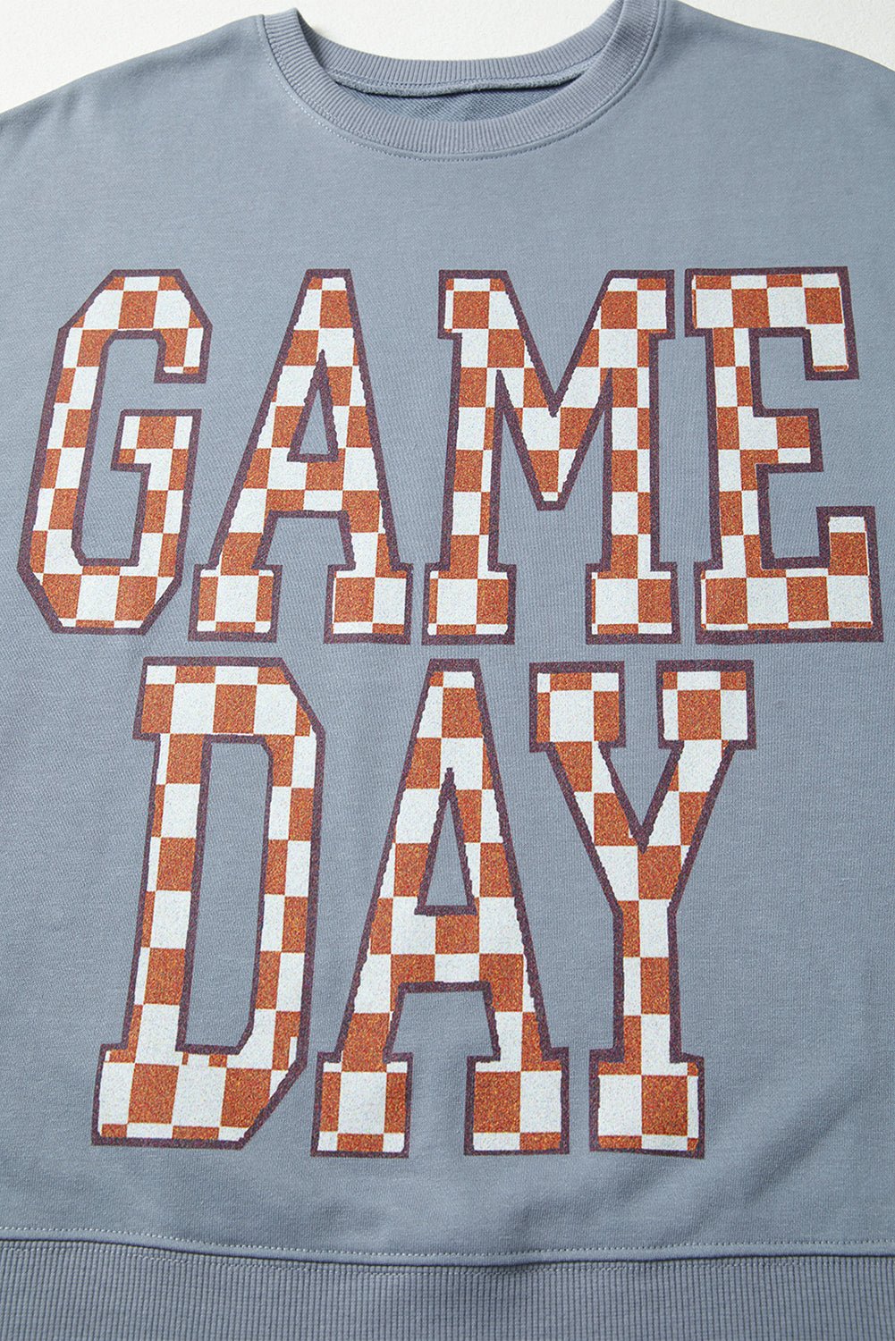 Sleet GAME DAY Checkered Letter Graphic Oversized Sweatshirt - MAD RUFFI