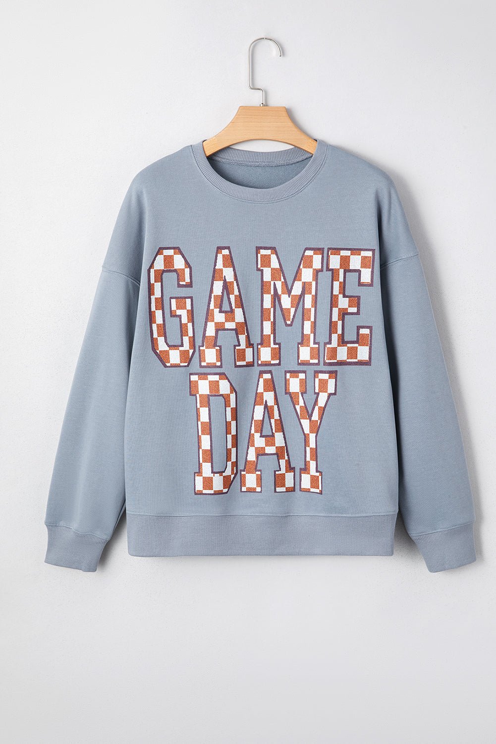 Sleet GAME DAY Checkered Letter Graphic Oversized Sweatshirt - MAD RUFFI