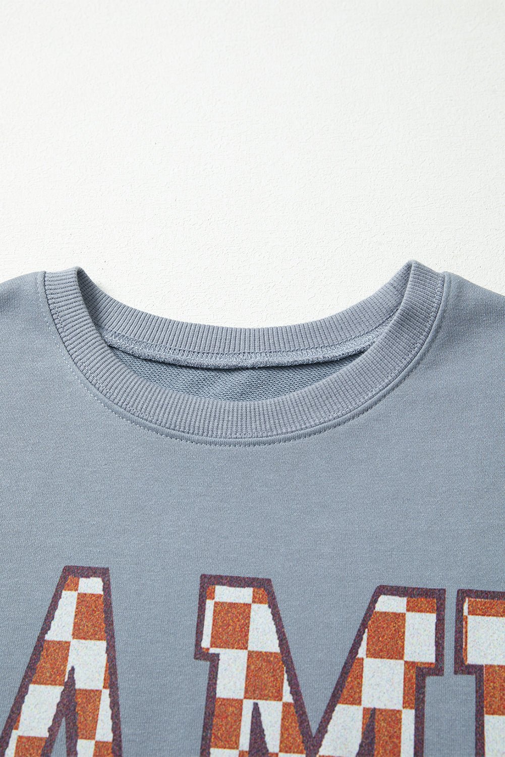 Sleet GAME DAY Checkered Letter Graphic Oversized Sweatshirt - MAD RUFFI