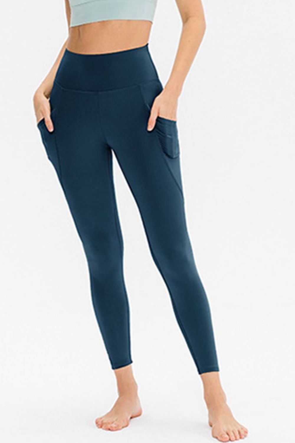 Slim Fit Long Active Leggings with Pockets - MAD RUFFI