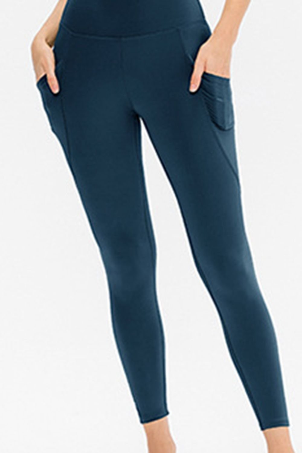 Slim Fit Long Active Leggings with Pockets - MAD RUFFI
