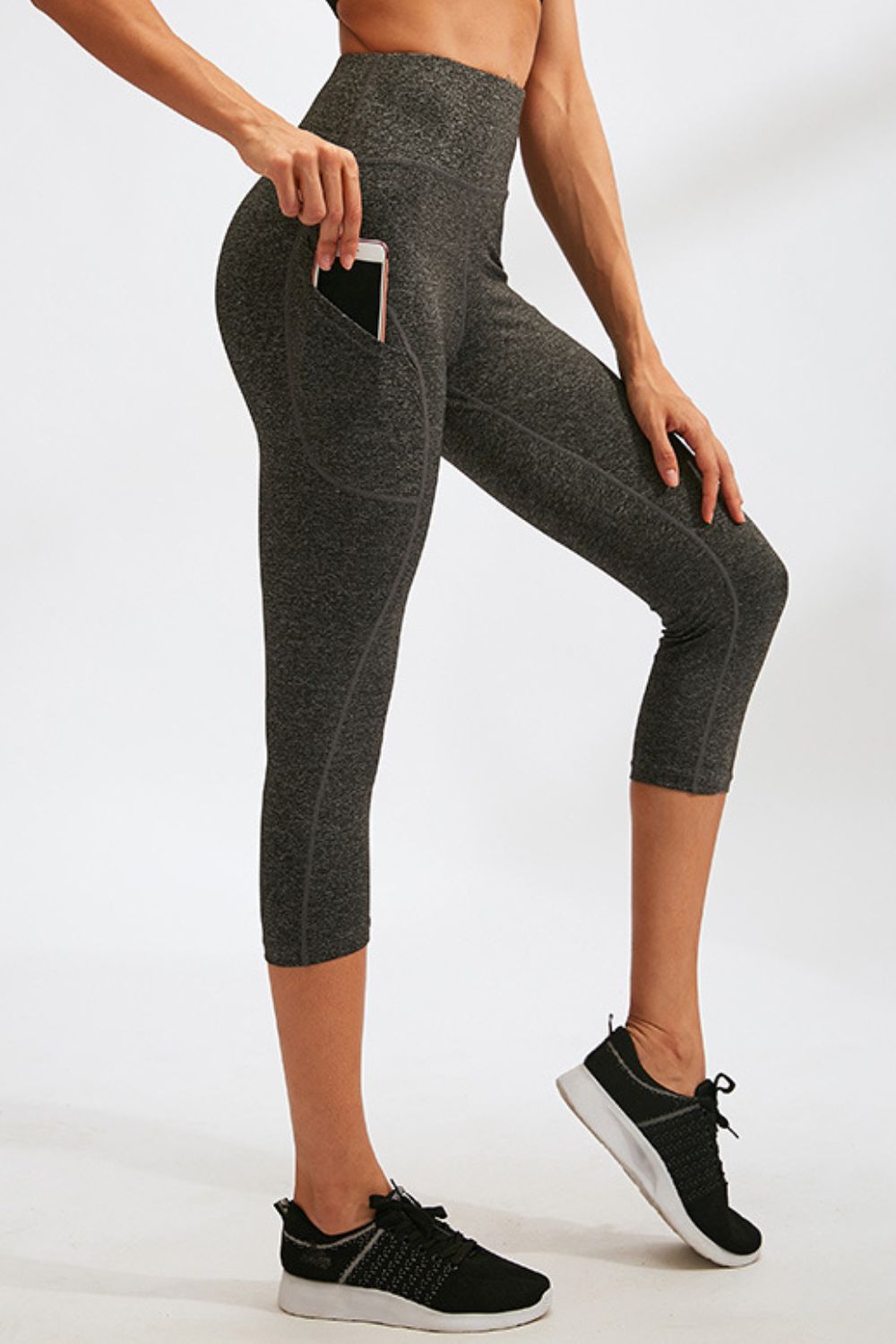 Slim Fit Wide Waistband Active Leggings with Pockets - MAD RUFFI