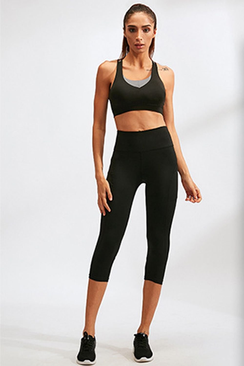 Slim Fit Wide Waistband Active Leggings with Pockets - MAD RUFFI