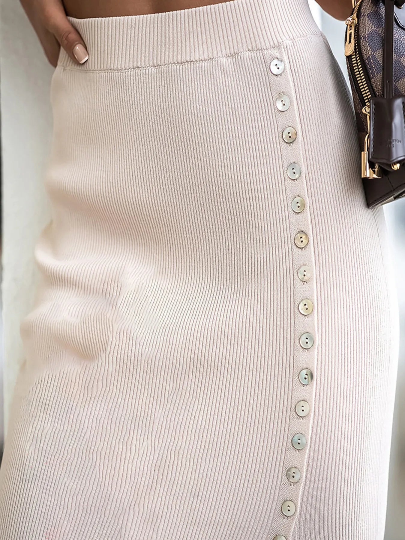 Slit Elastic Waist Skirt - MAD RUFFI