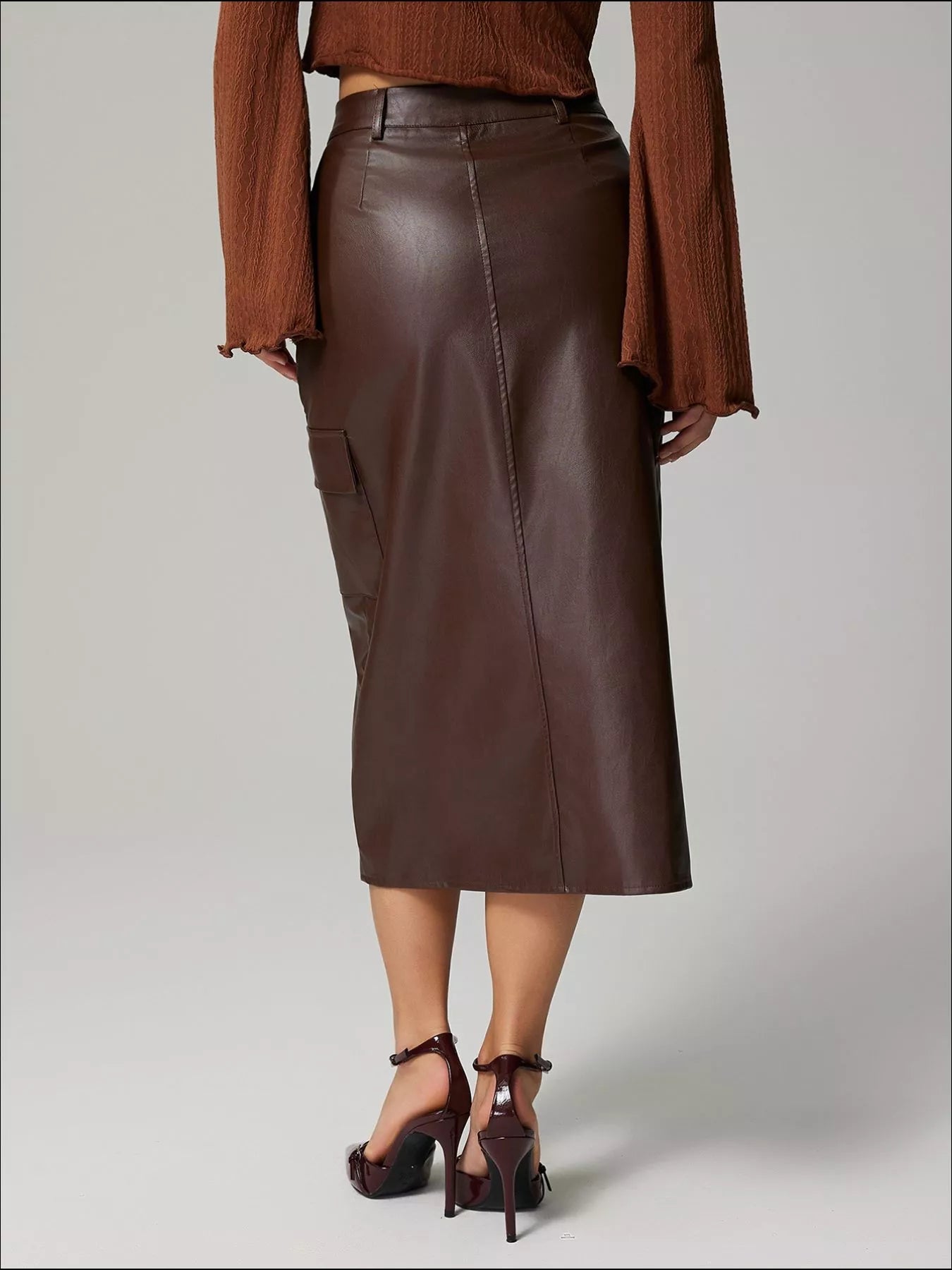 Slit Leather Cargo Skirt - MAD RUFFI