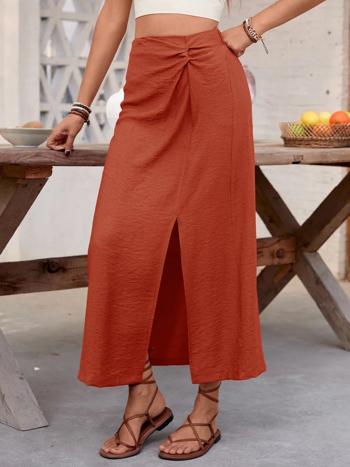 Slit Midi Skirt - MAD RUFFI