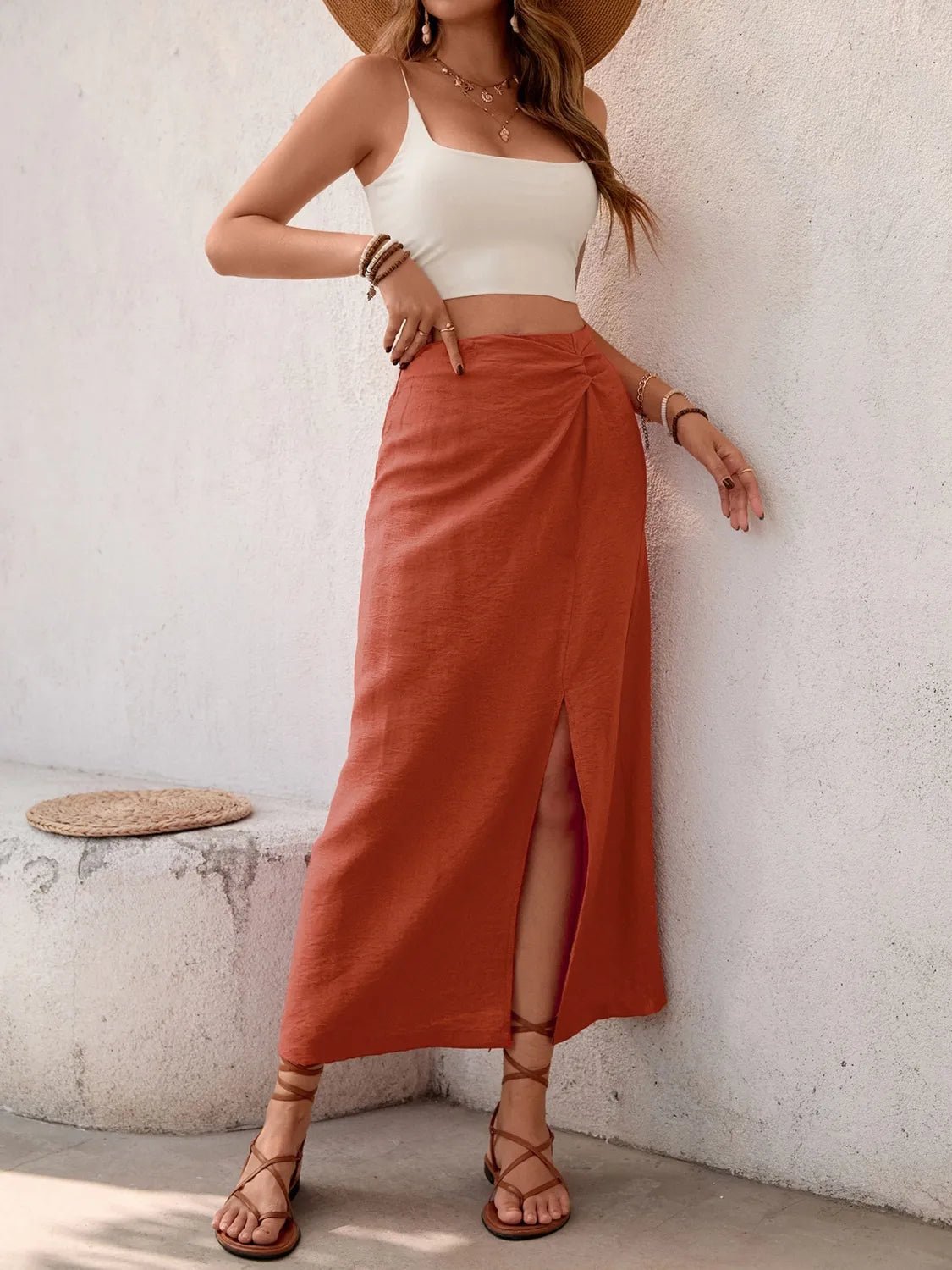 Slit Midi Skirt - MAD RUFFI