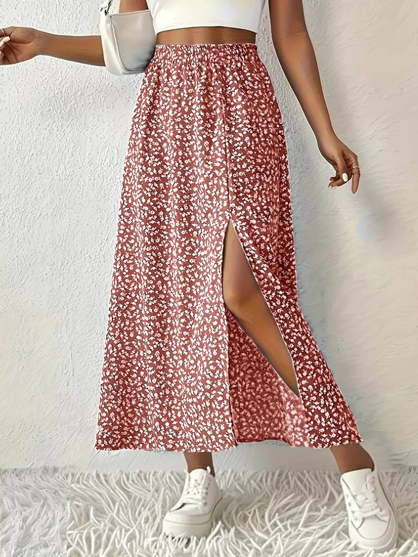 Slit Printed Skirt - MAD RUFFI