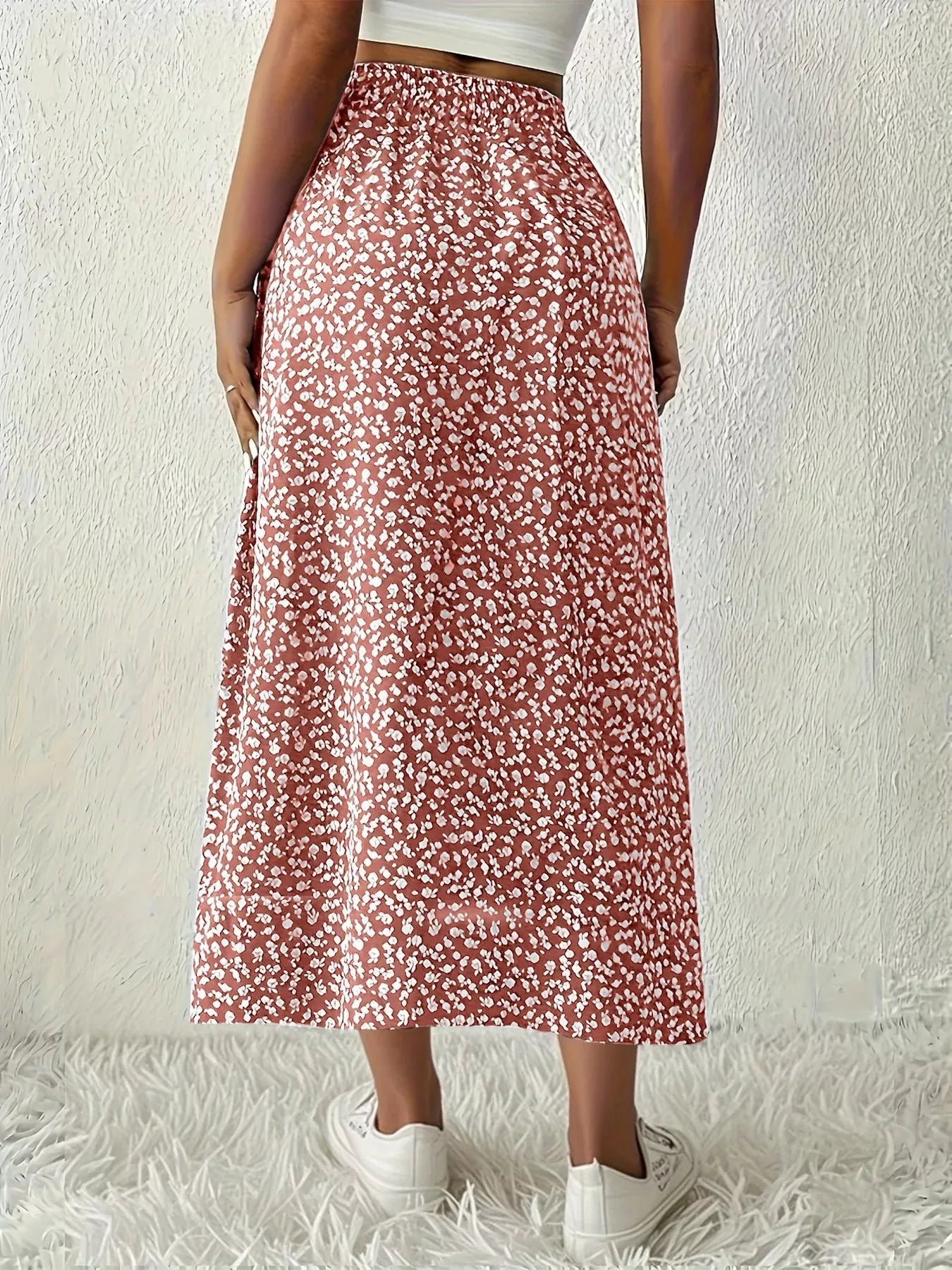 Slit Printed Skirt - MAD RUFFI