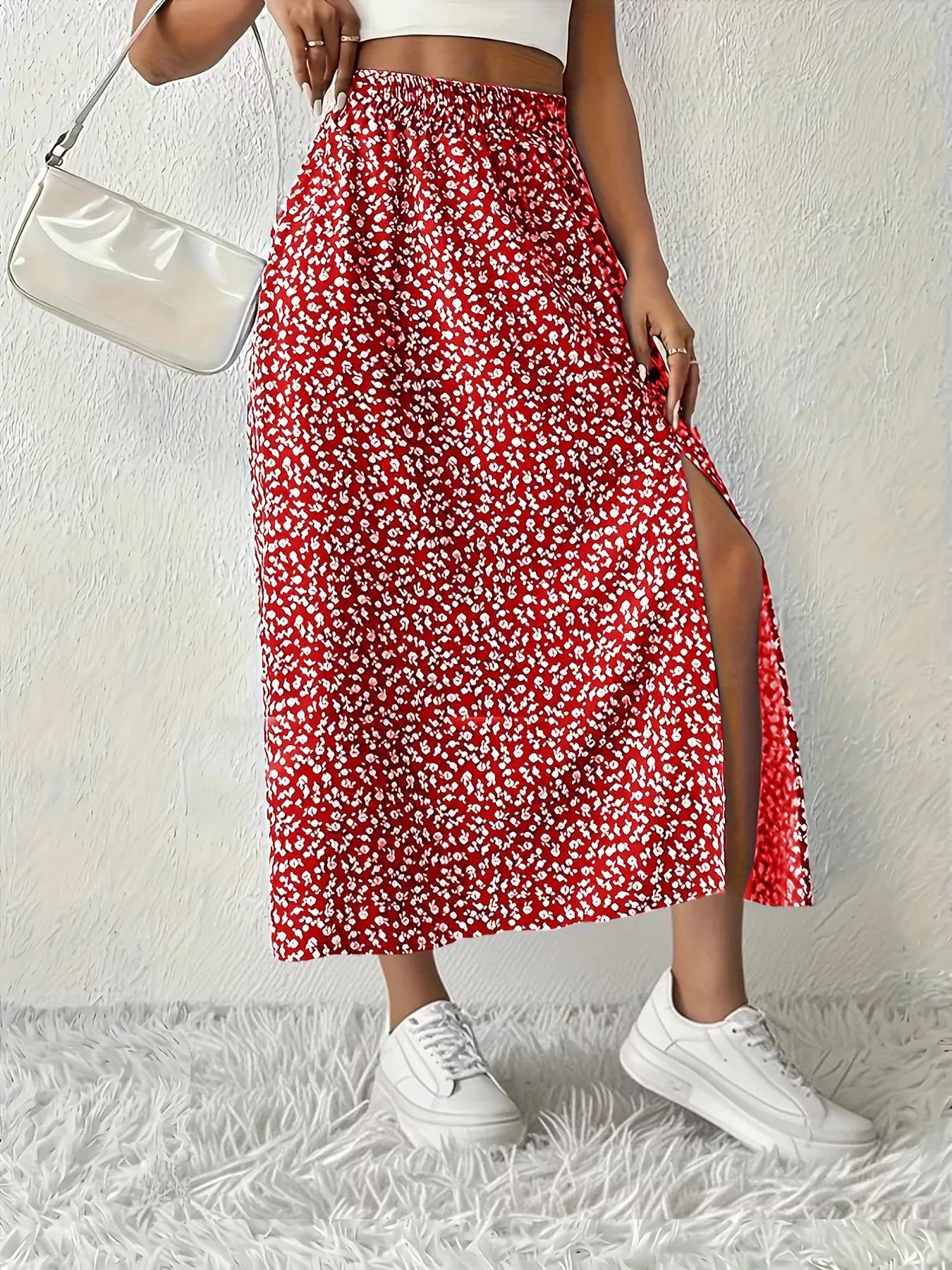 Slit Printed Skirt - MAD RUFFI