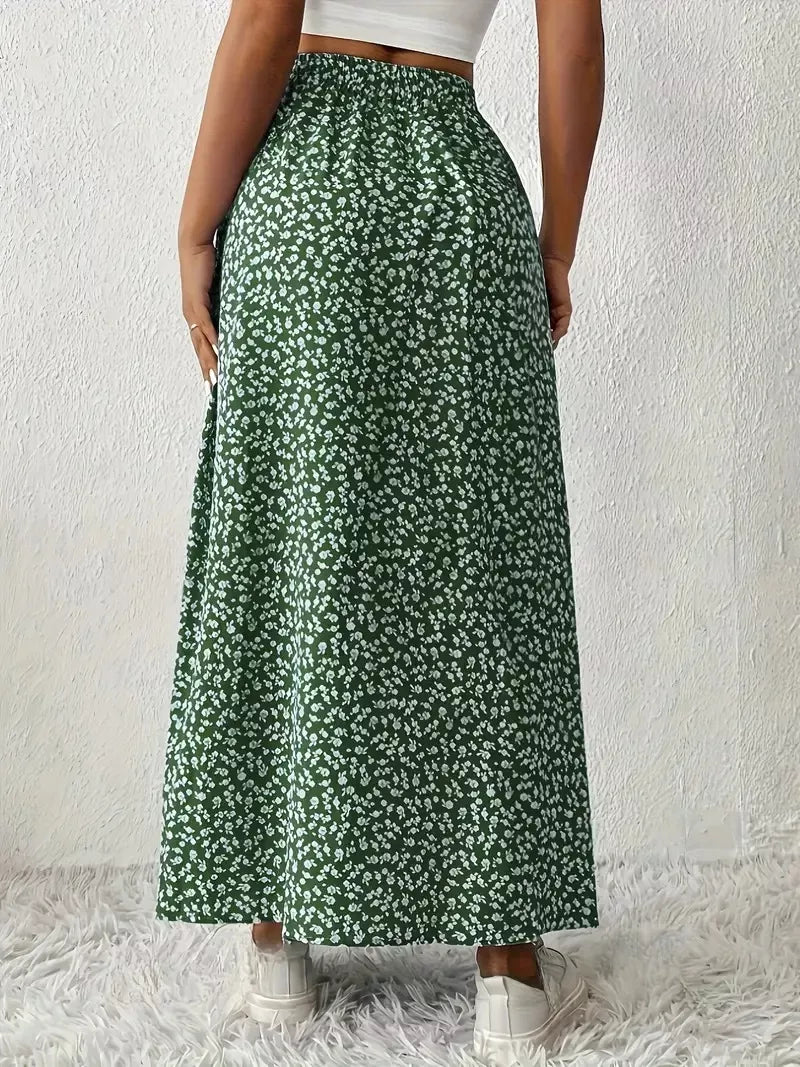 Slit Printed Skirt - MAD RUFFI