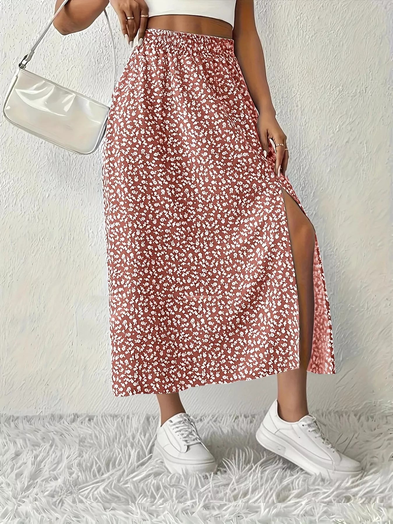 Slit Printed Skirt - MAD RUFFI