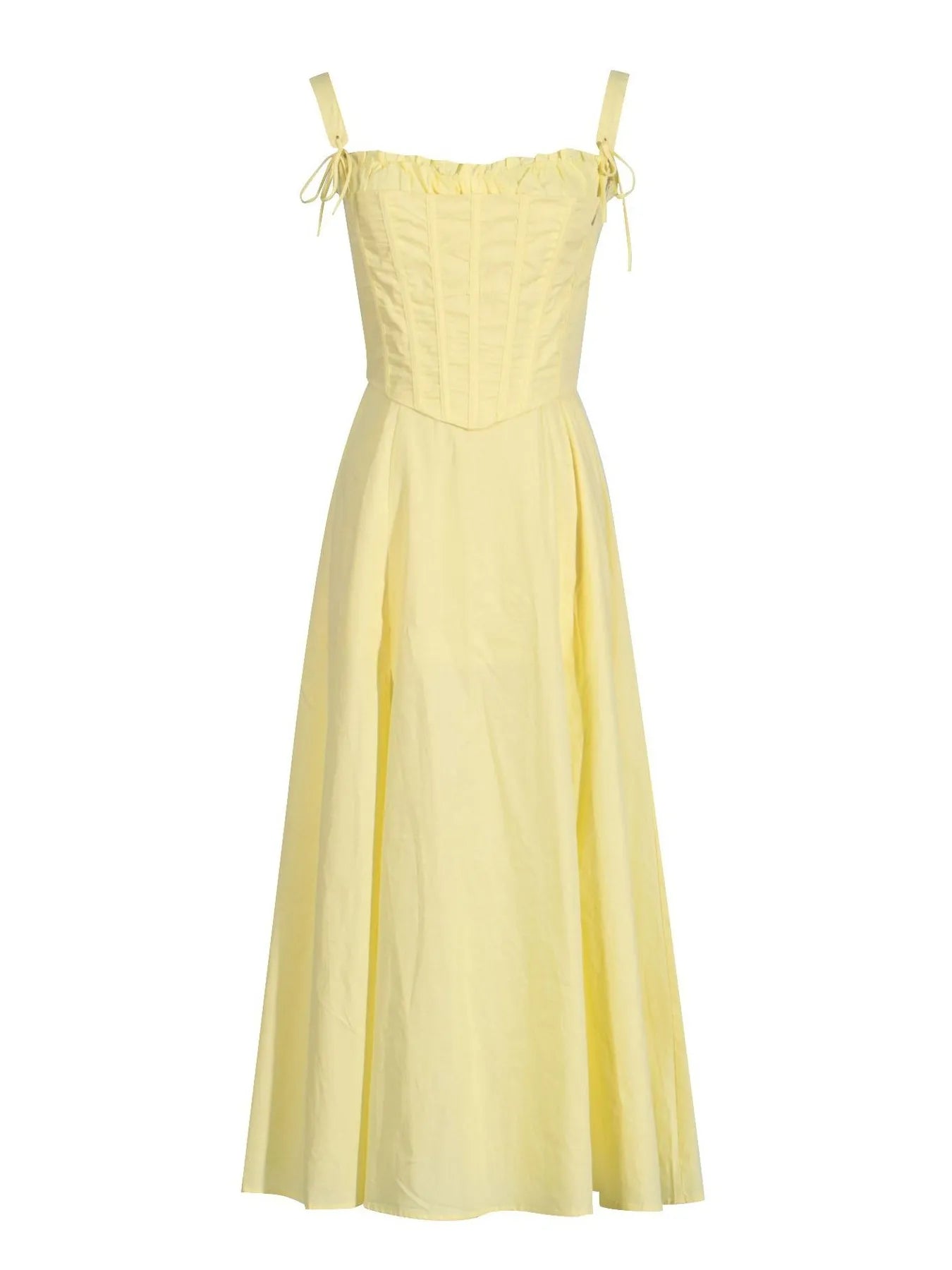 Slit Sleeveless Zip Back Midi Dress - MAD RUFFI