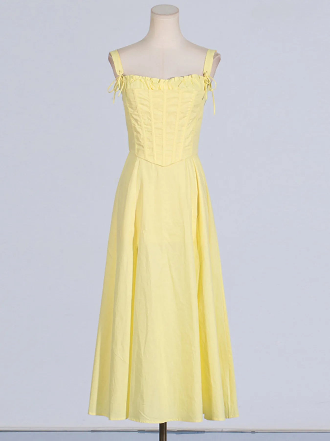 Slit Sleeveless Zip Back Midi Dress - MAD RUFFI