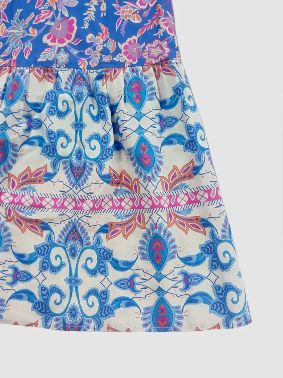 Smocked Off - Shoulder Printed Top and Skirt Set - MAD RUFFI