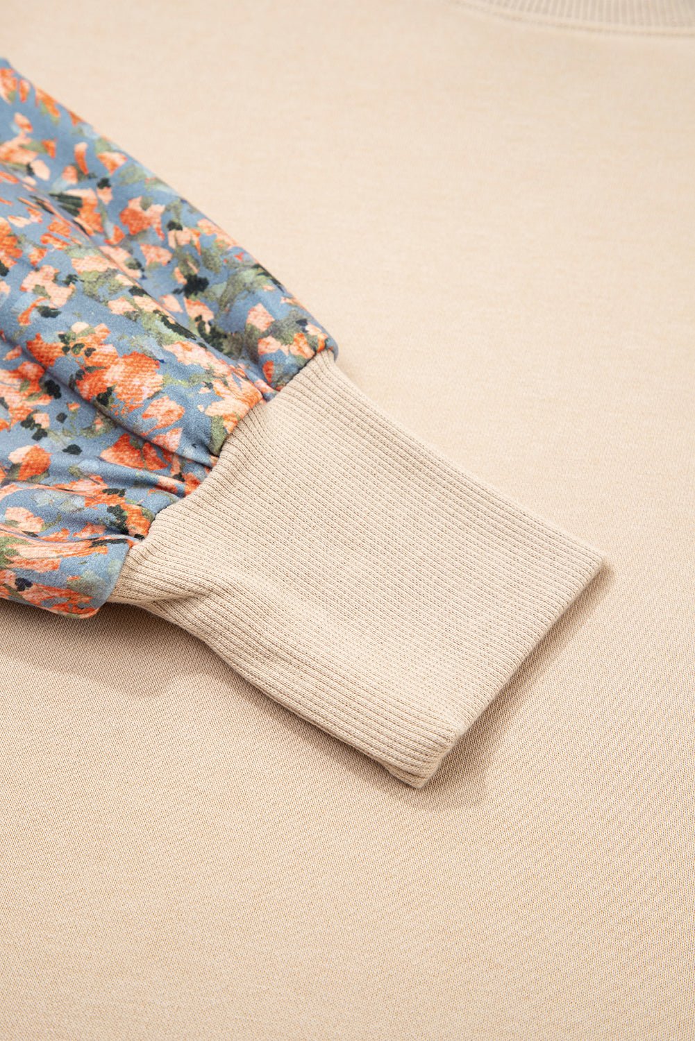 Smoke Gray Plaid Patchwork Sleeve Raw Seam Sweatshirt - MAD RUFFI