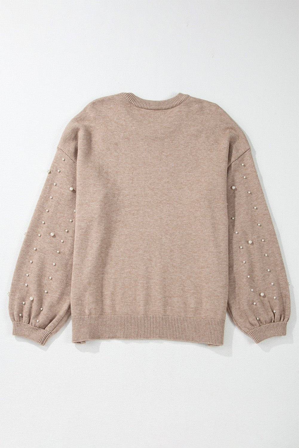 Smoke Gray Plus Size Pearl Pullover Sweater - MAD RUFFI