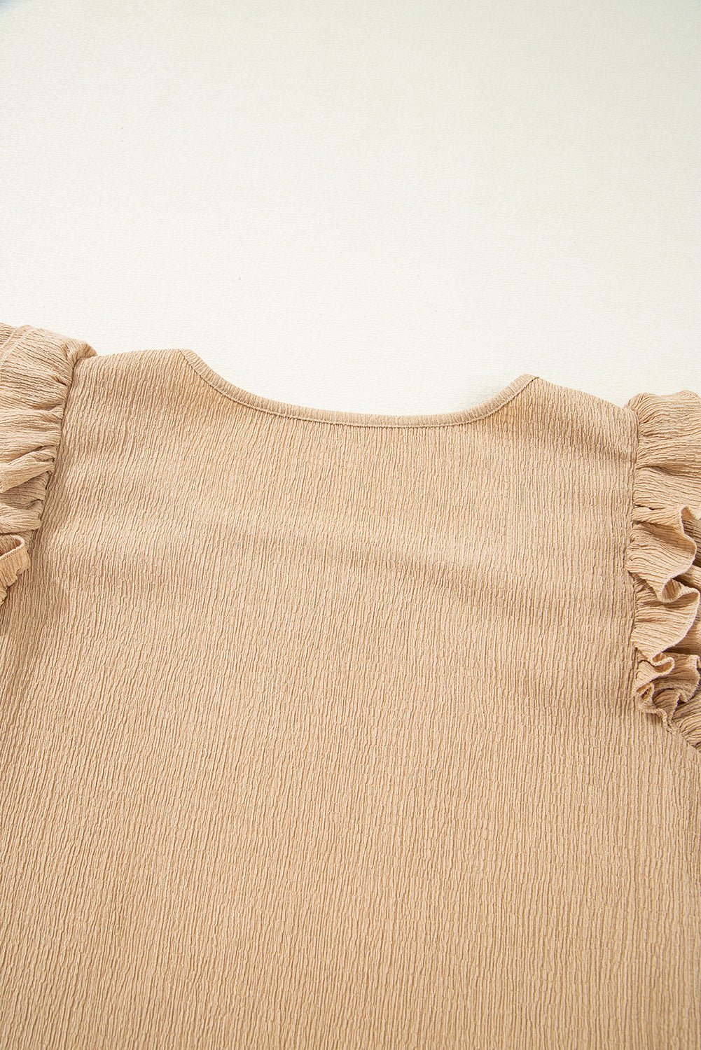 Smoke Gray Ruffle Textured Sleeveless Top - MAD RUFFI