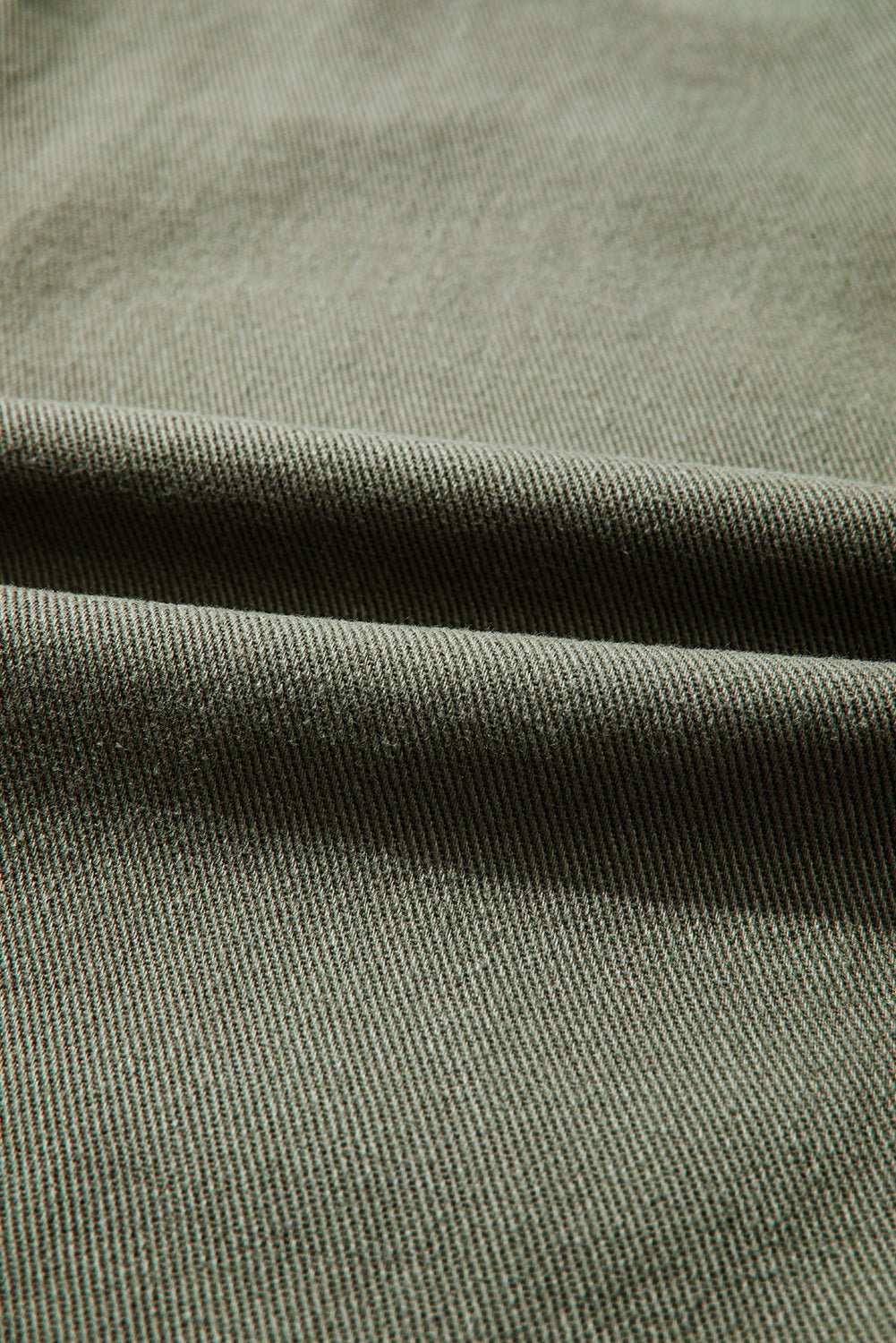 Smoke Green Pocket Collared Button Front Denim Jacket - MAD RUFFI