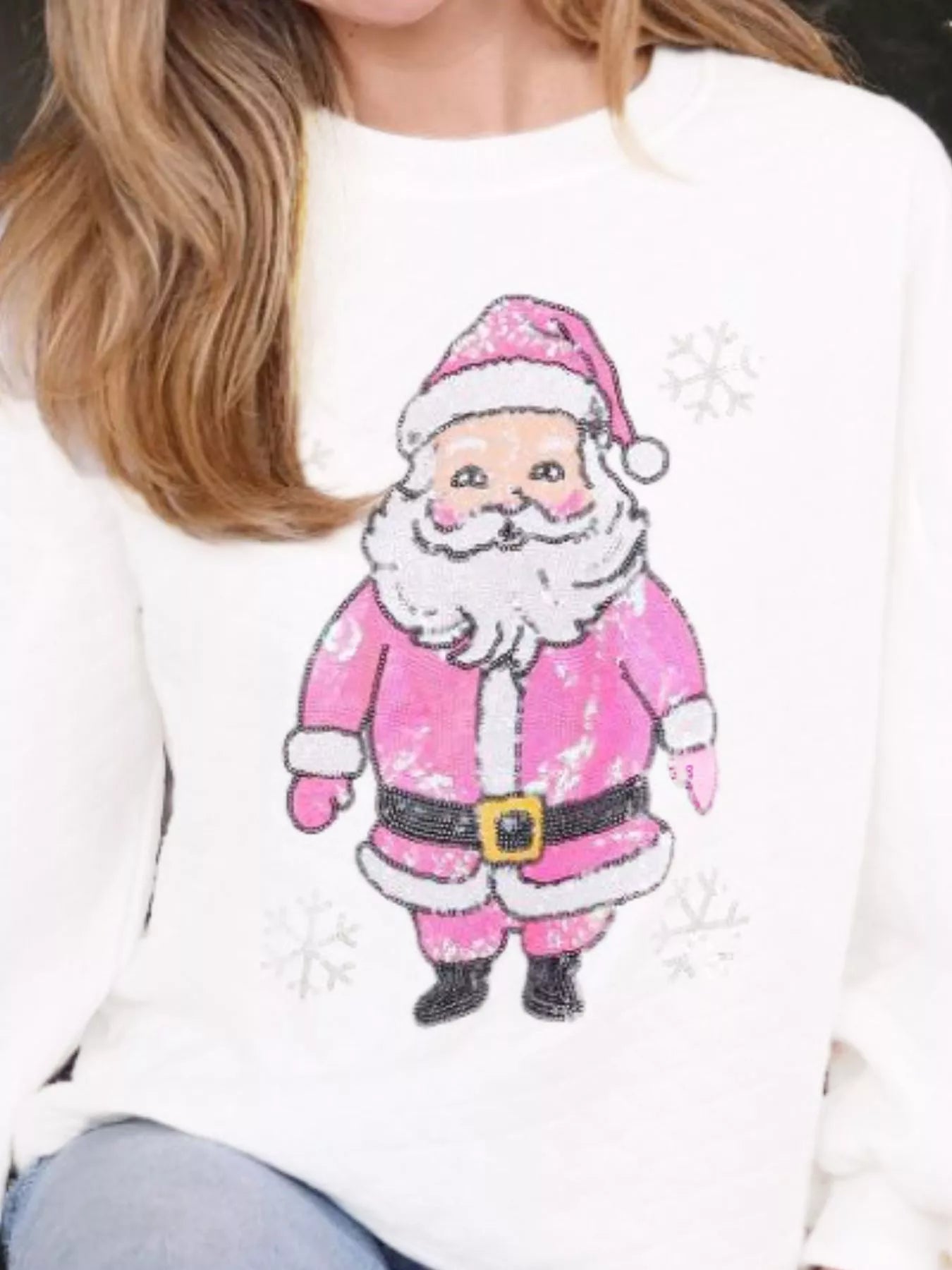 Sparkly Sequin Crewneck Sweatshirt - MAD RUFFI