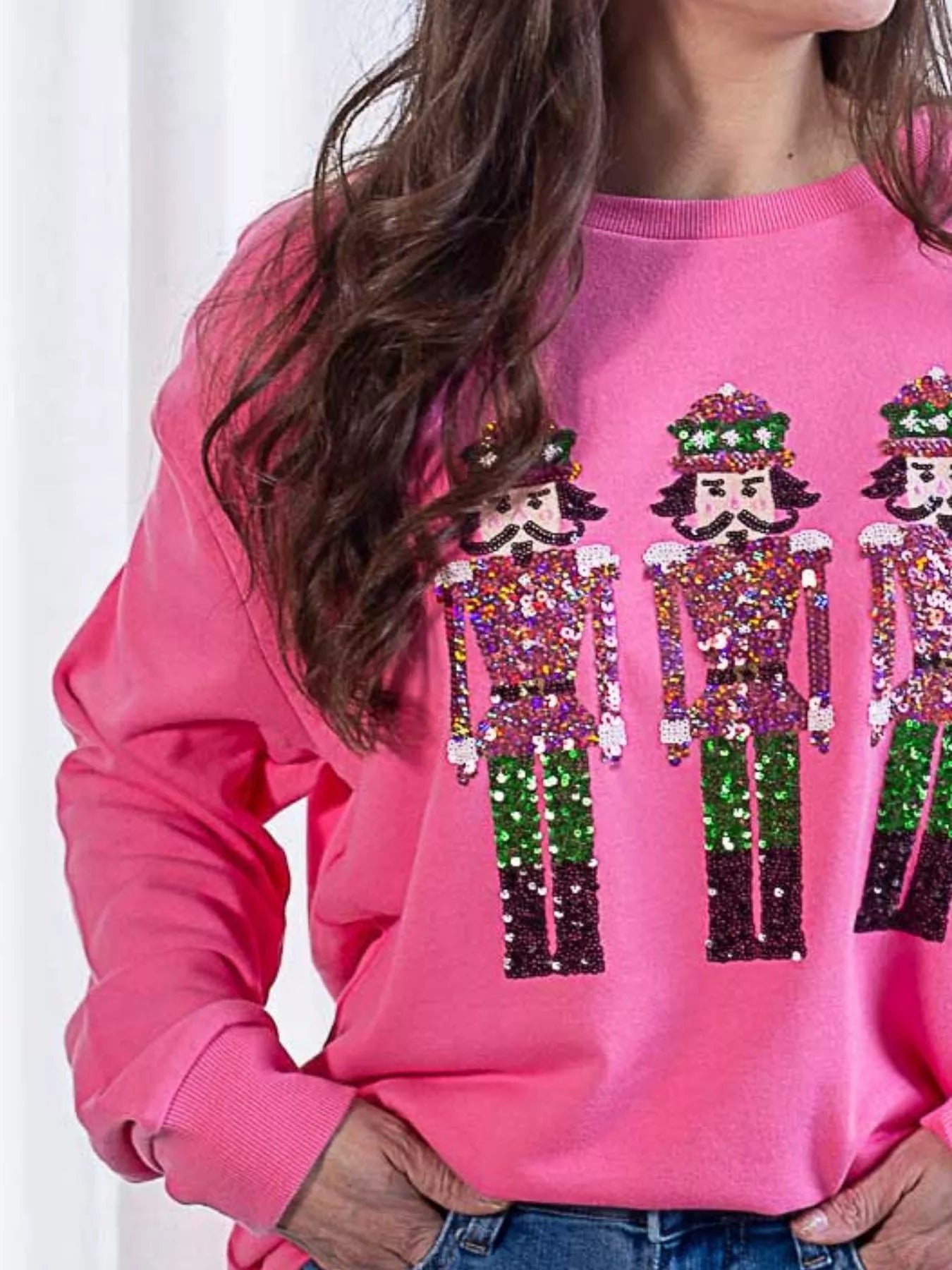 Sparkly Sequin Crewneck Sweatshirt - MAD RUFFI