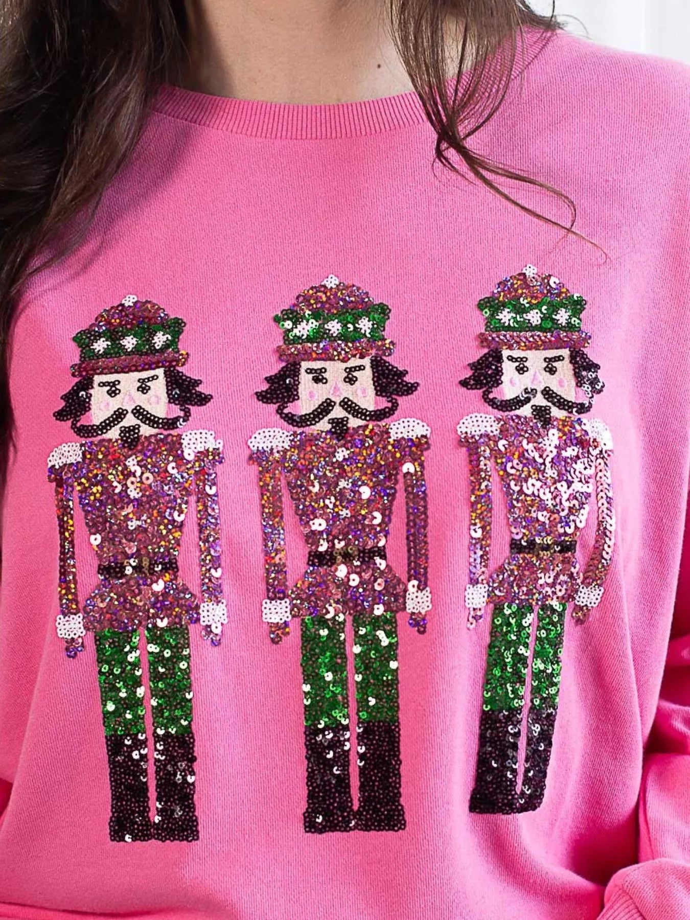 Sparkly Sequin Crewneck Sweatshirt - MAD RUFFI